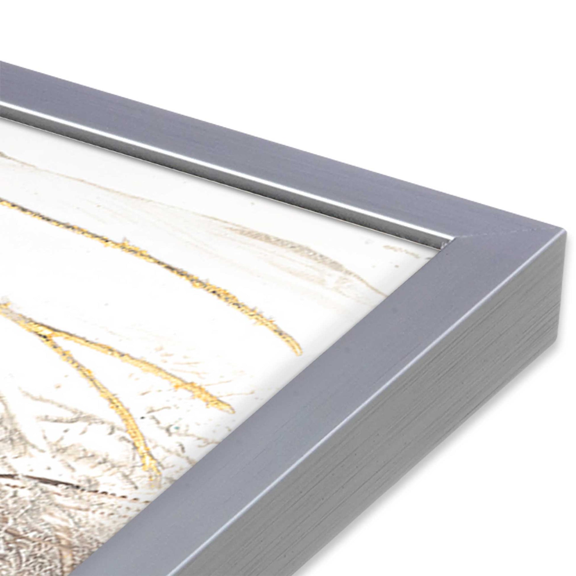 [Color:Polished Chrome], Picture of art in a Polished Chrome frame of the corner