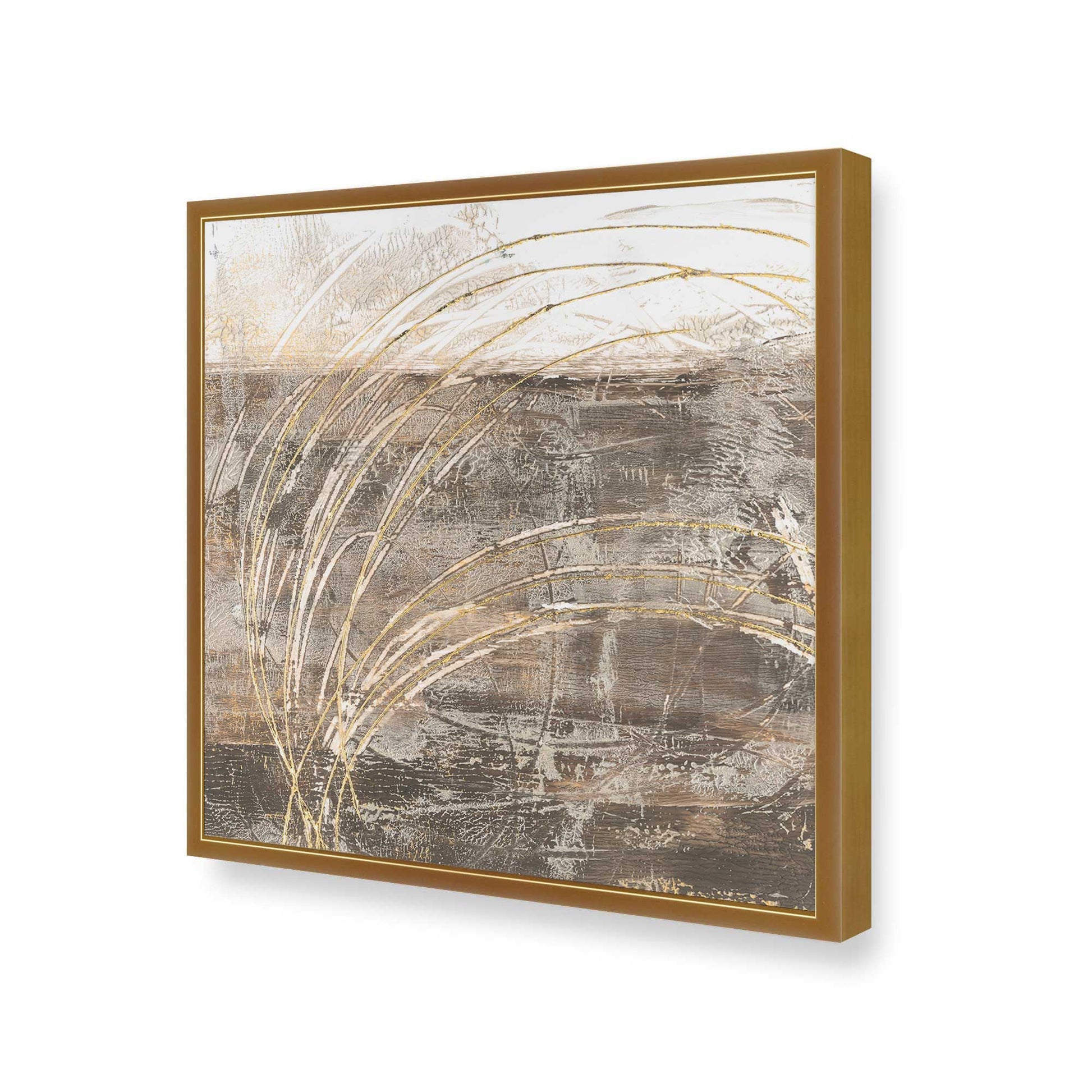 [Color:Polished Gold], Picture of art in a Polished Gold frame at an angle