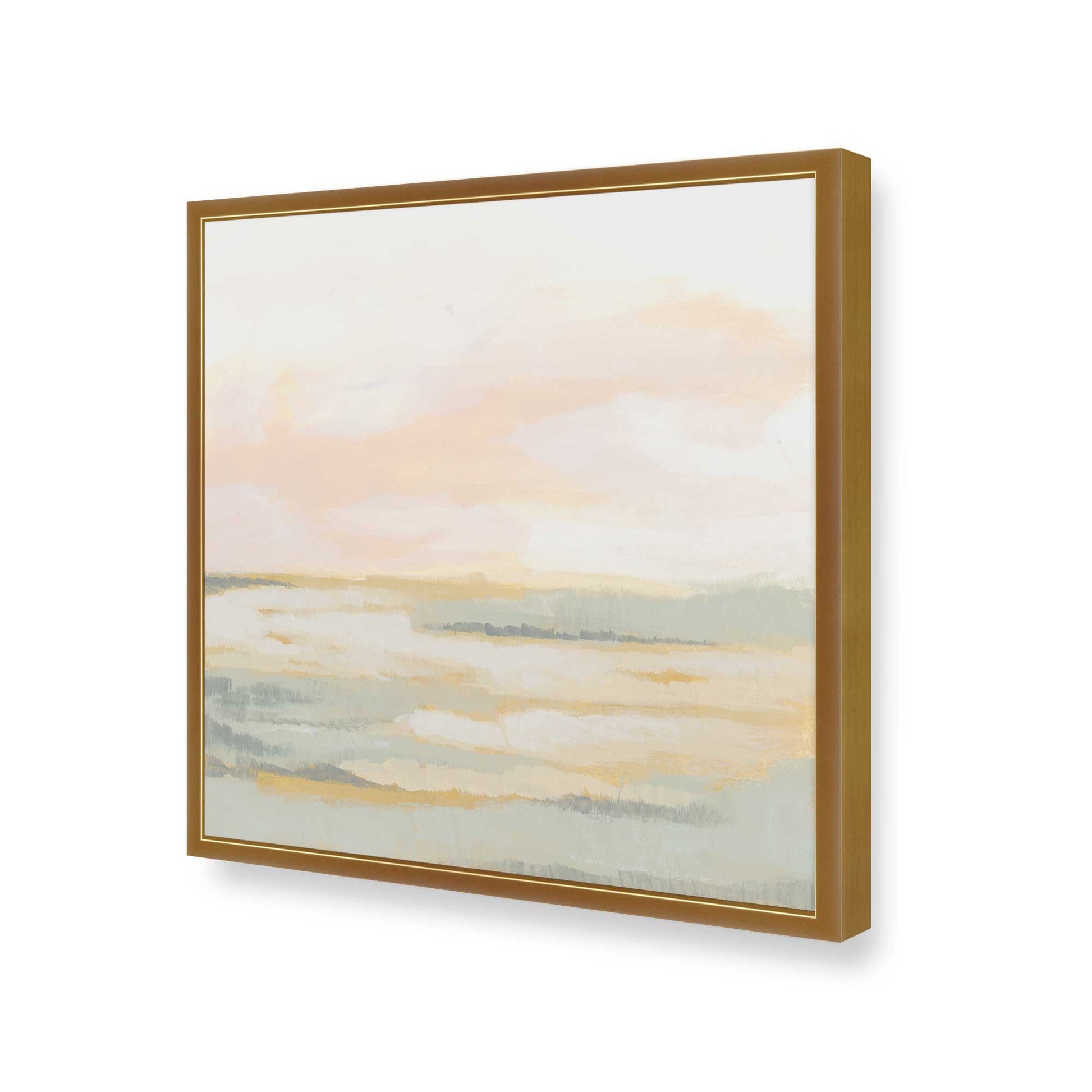 [Color:Polished Gold], Picture of art in a Polished Gold frame at an angle