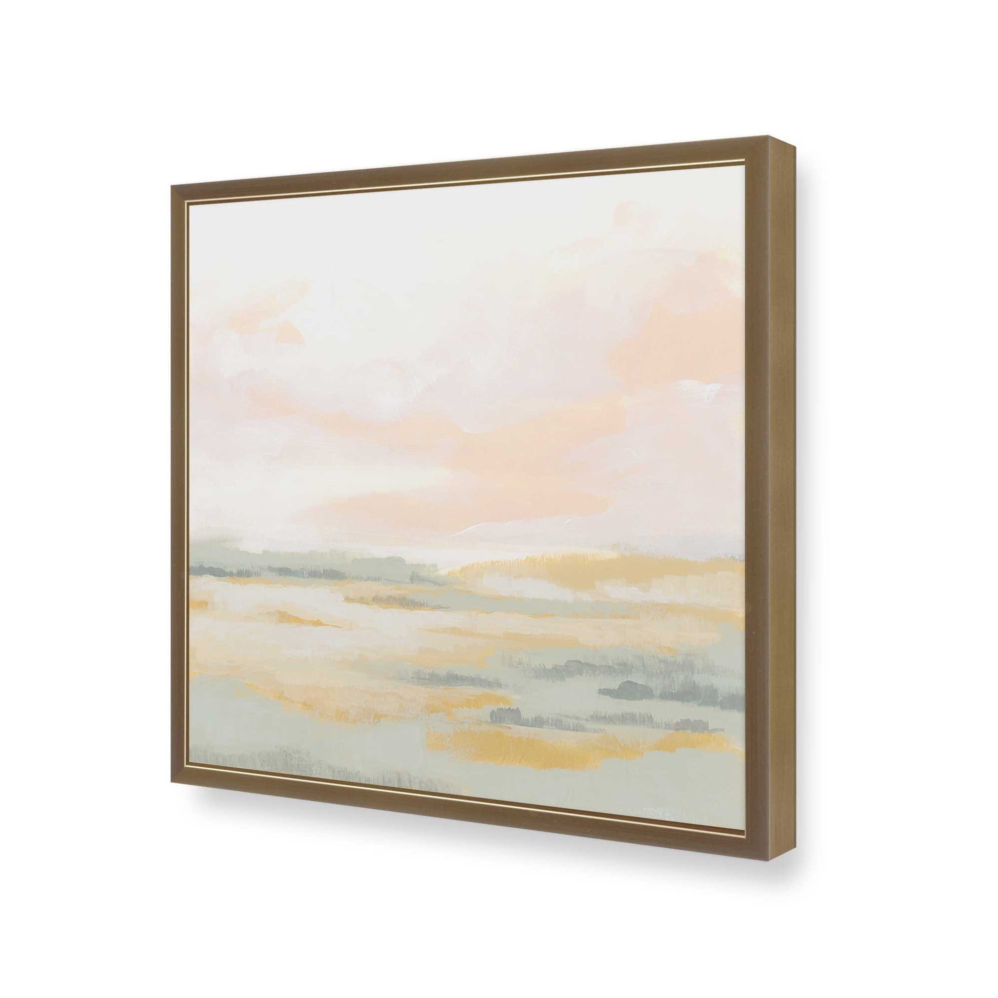 [Color:Brushed Gold], Picture of art in a Brushed Gold frame at an angle