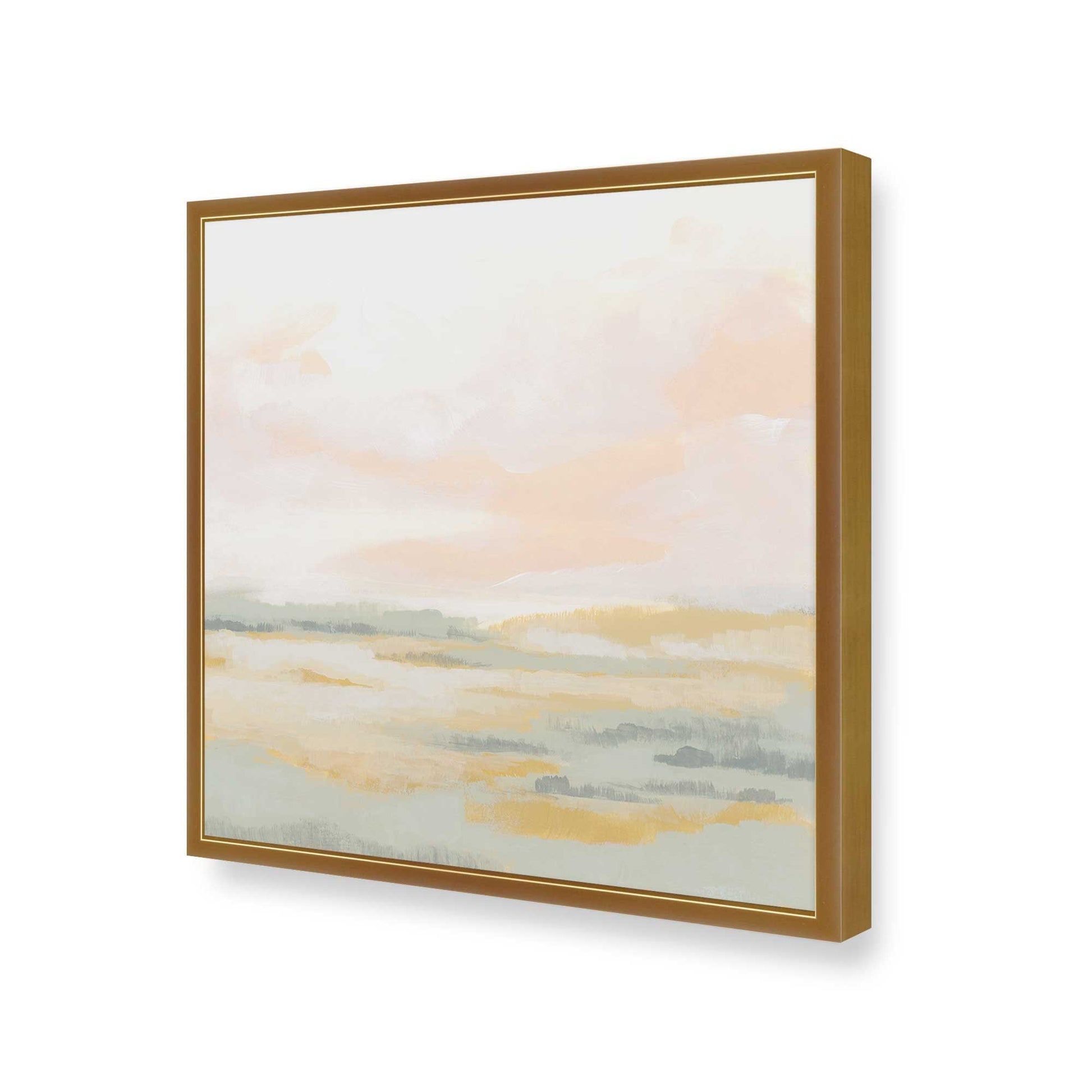 [Color:Polished Gold], Picture of art in a Polished Gold frame at an angle