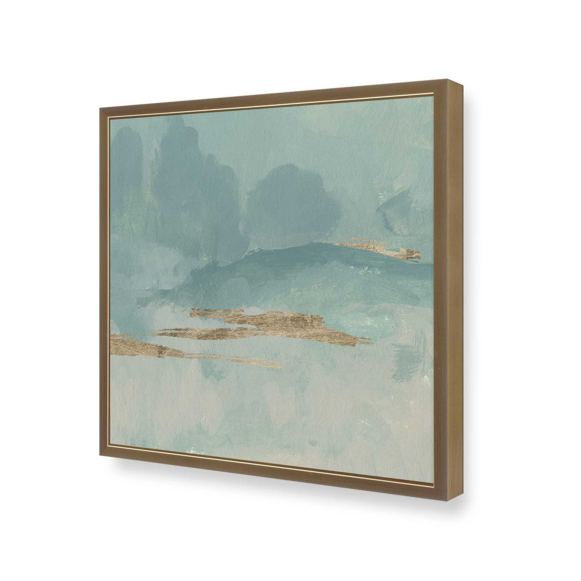 [Color:Brushed Gold], Picture of art in a Brushed Gold frame at an angle