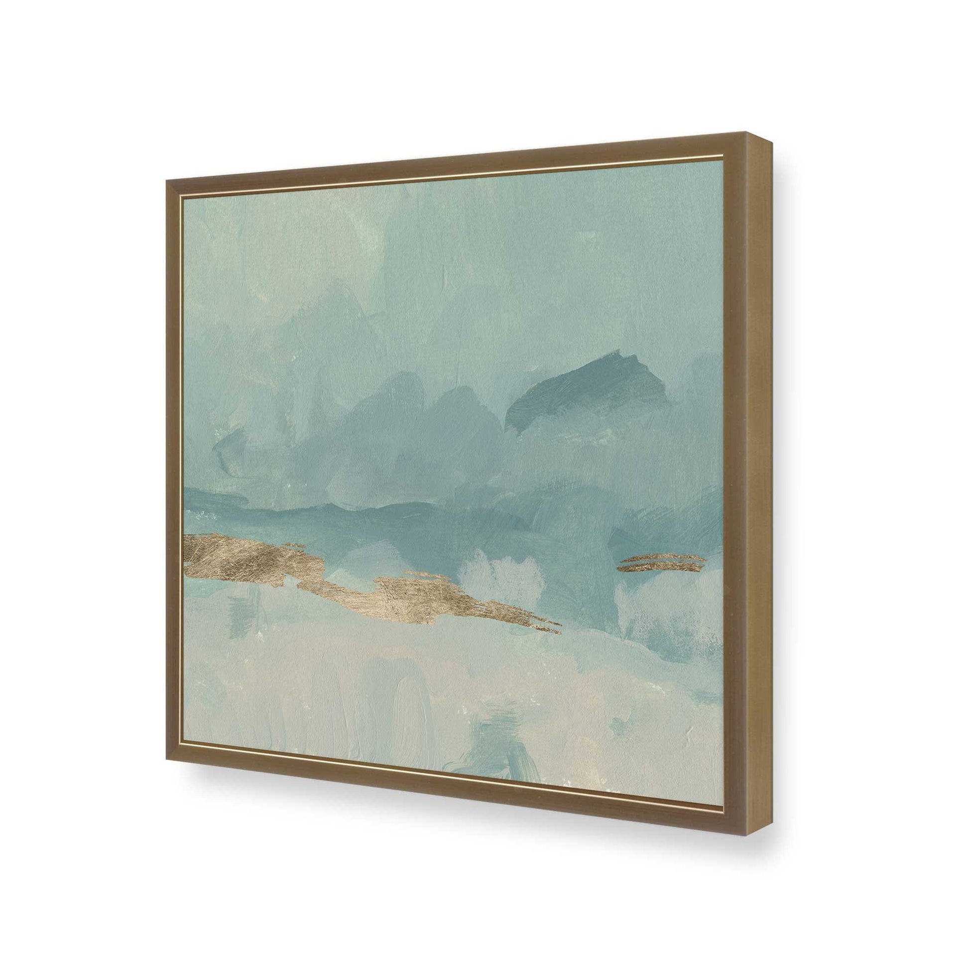 [Color:Brushed Gold], Picture of art in a Brushed Gold frame at an angle