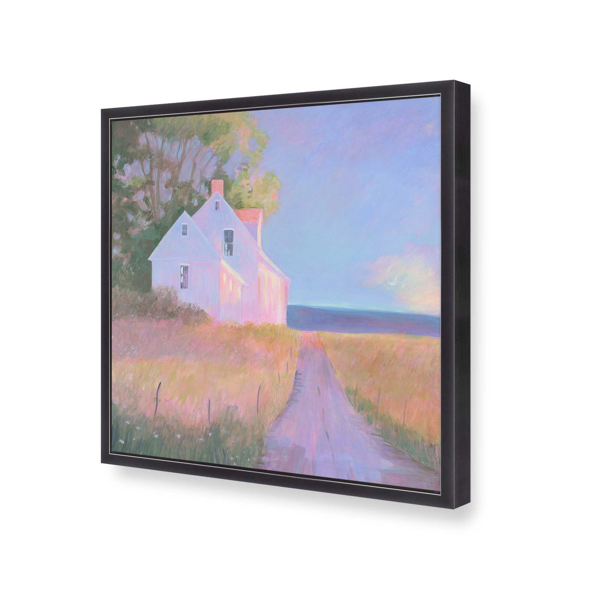 [Color:Weathered Zinc], Picture of art in a Weathered Zinc frame at an angle