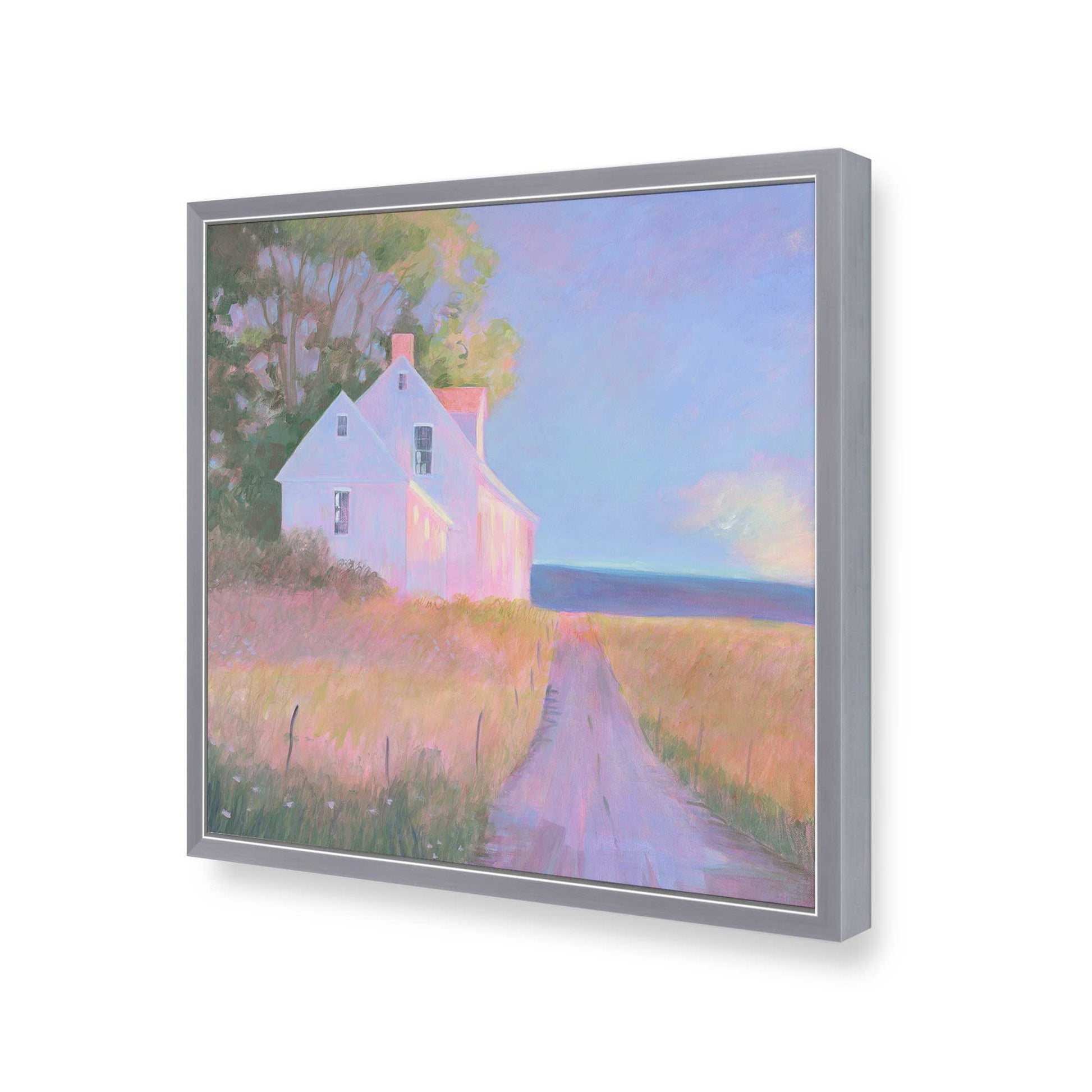 [Color:Polished Chrome], Picture of art in a Polished Chrome frame at an angle