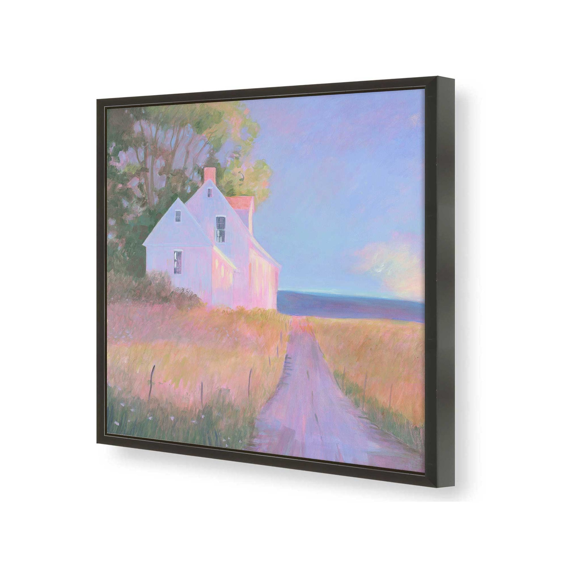 [Color:Satin Black], Picture of art in a Satin Black frame at an angle