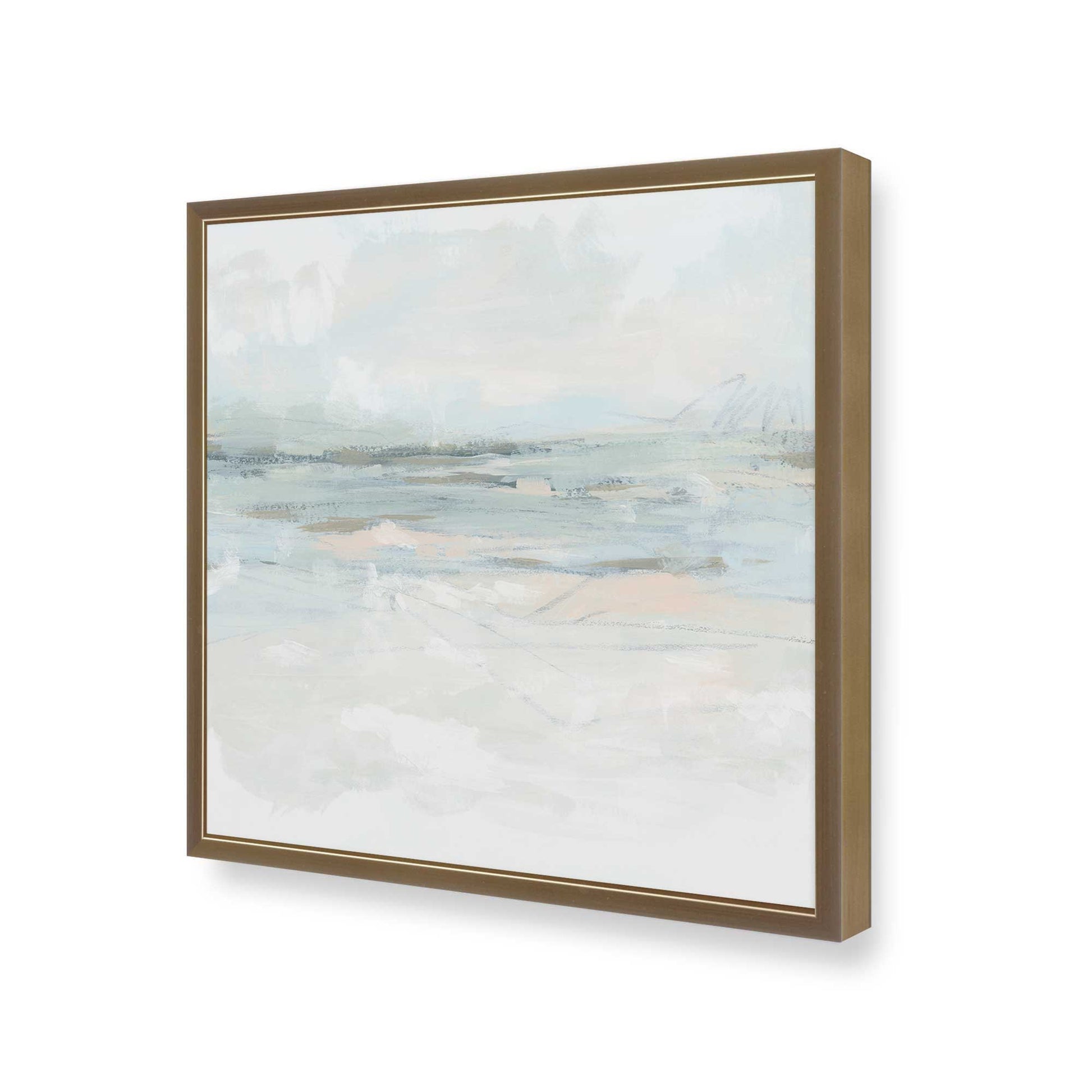 [Color:Brushed Gold], Picture of art in a Brushed Gold frame at an angle