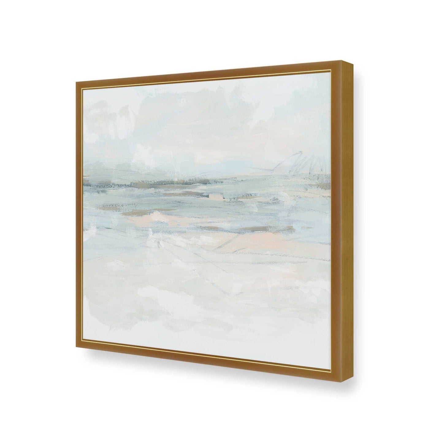 [Color:Polished Gold], Picture of art in a Polished Gold frame at an angle