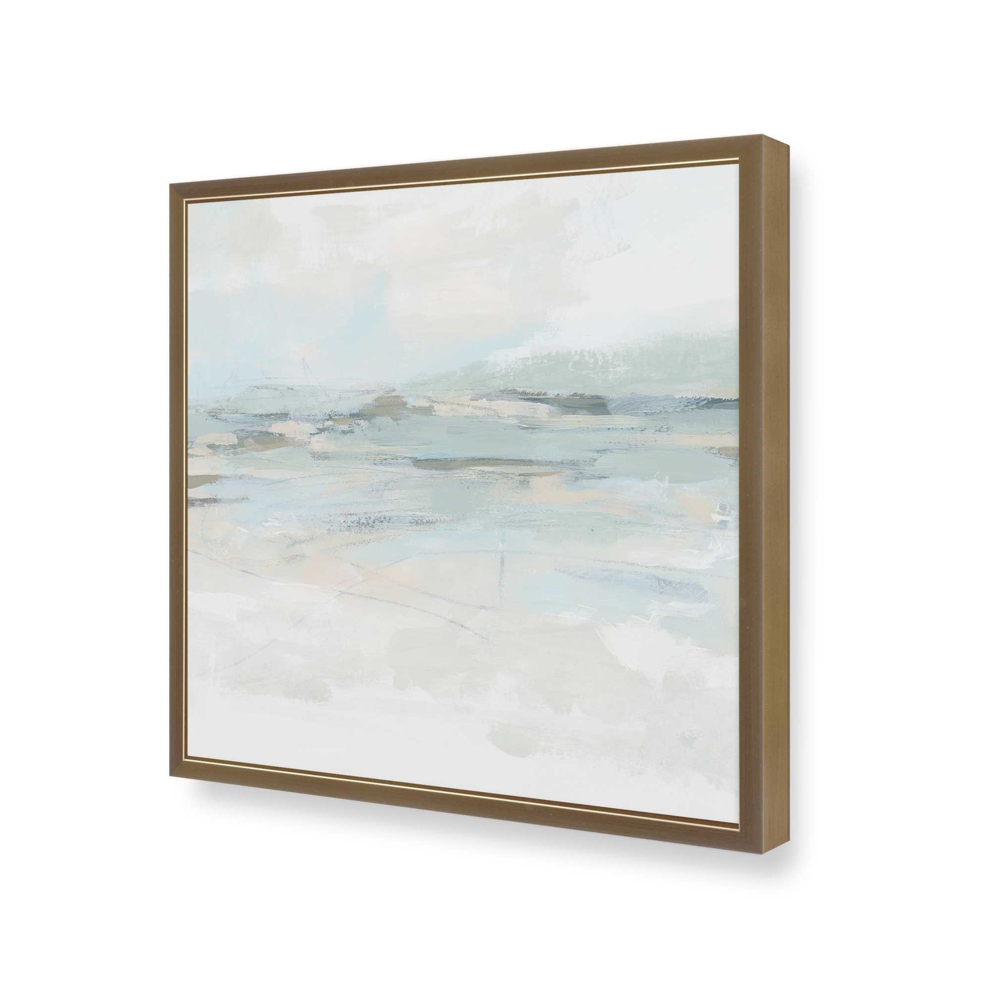 [Color:Brushed Gold], Picture of art in a Brushed Gold frame at an angle