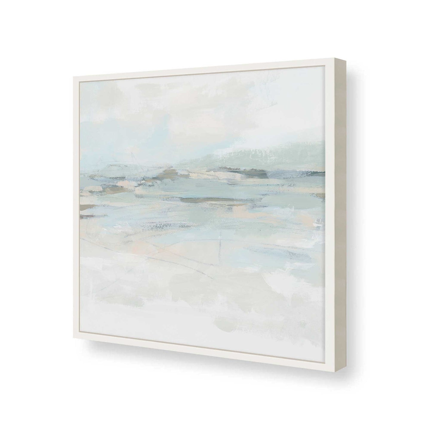 [Color:Opaque White], Picture of art in a Opaque White frame at an angle
