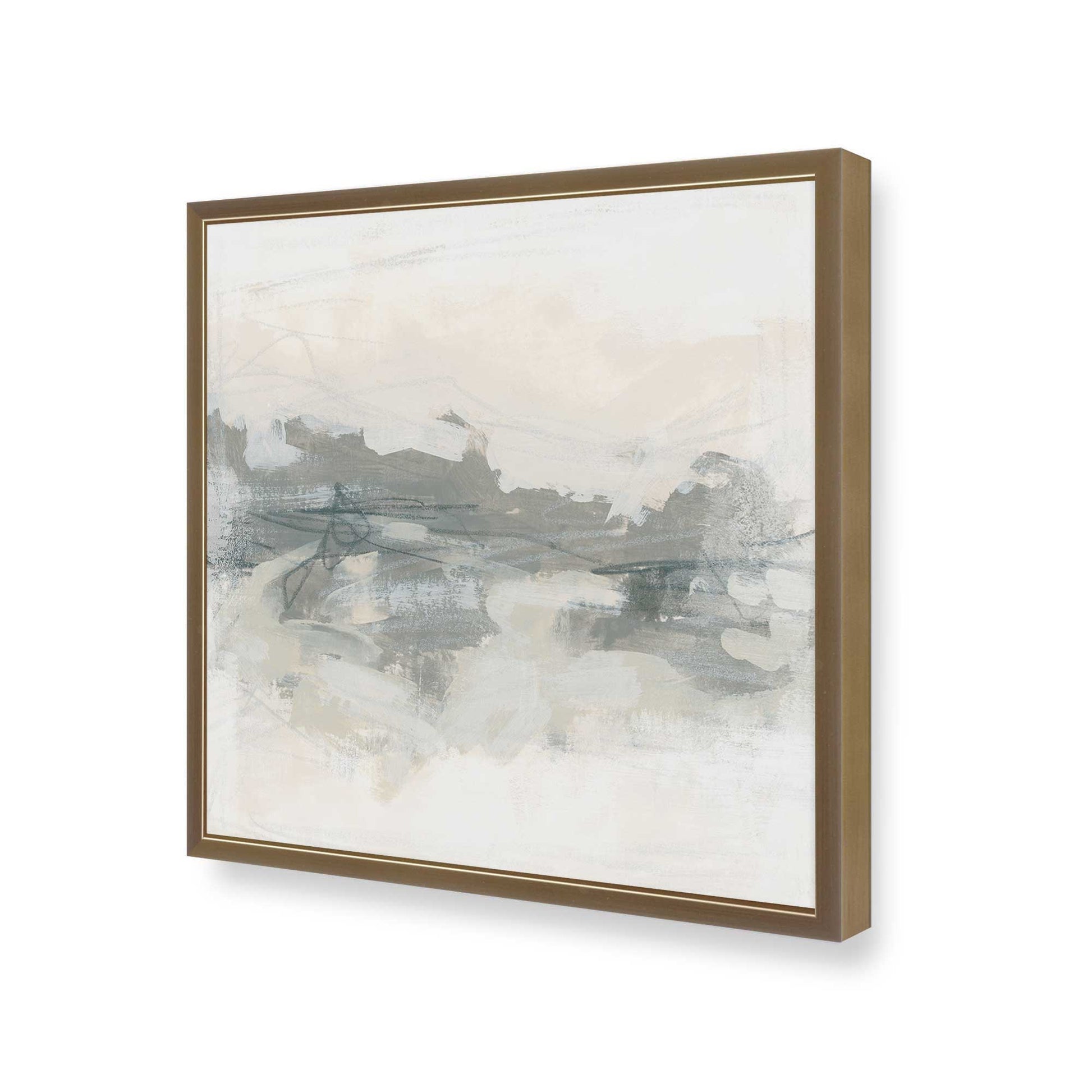 [Color:Brushed Gold], Picture of art in a Brushed Gold frame at an angle