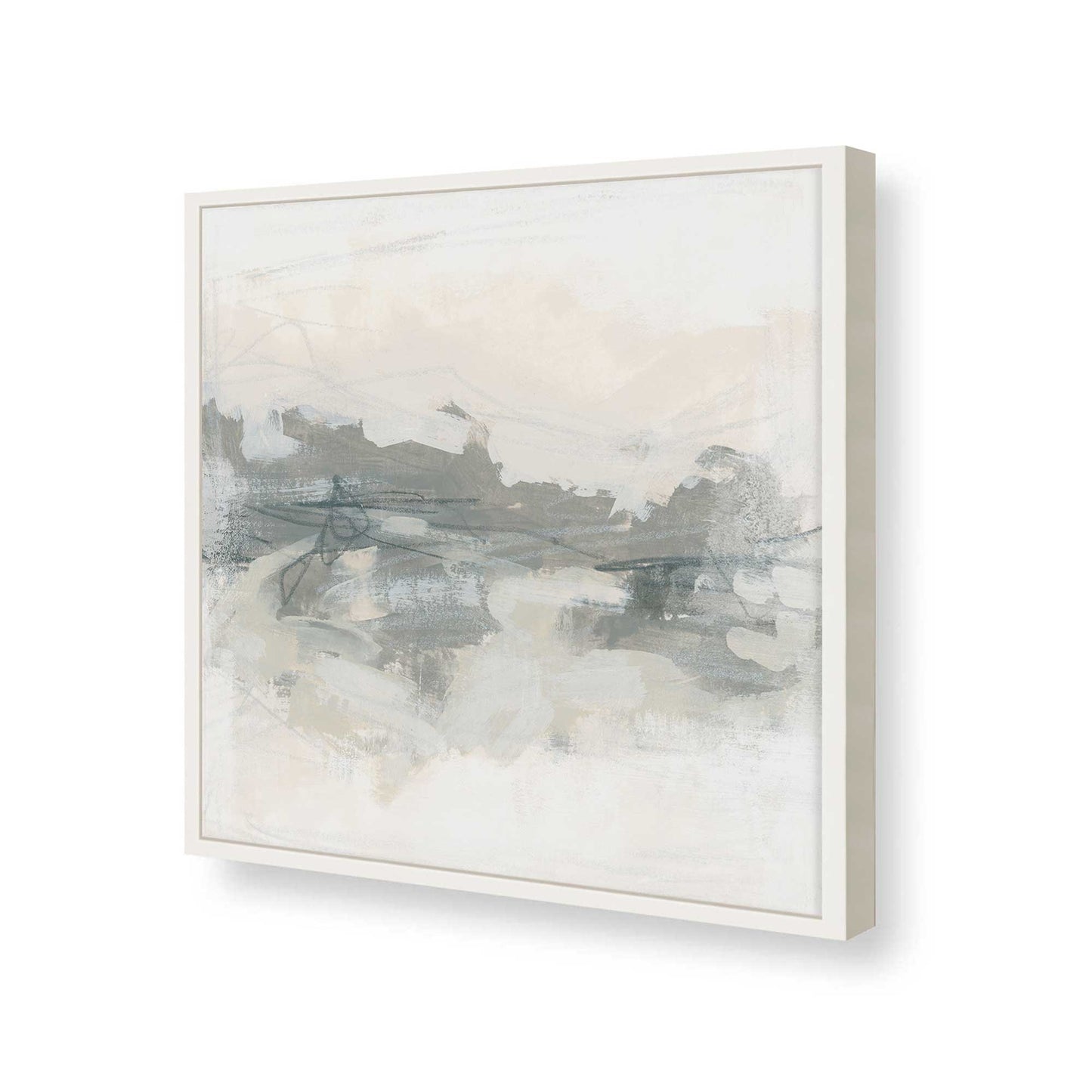 [Color:Opaque White], Picture of art in a Opaque White frame at an angle