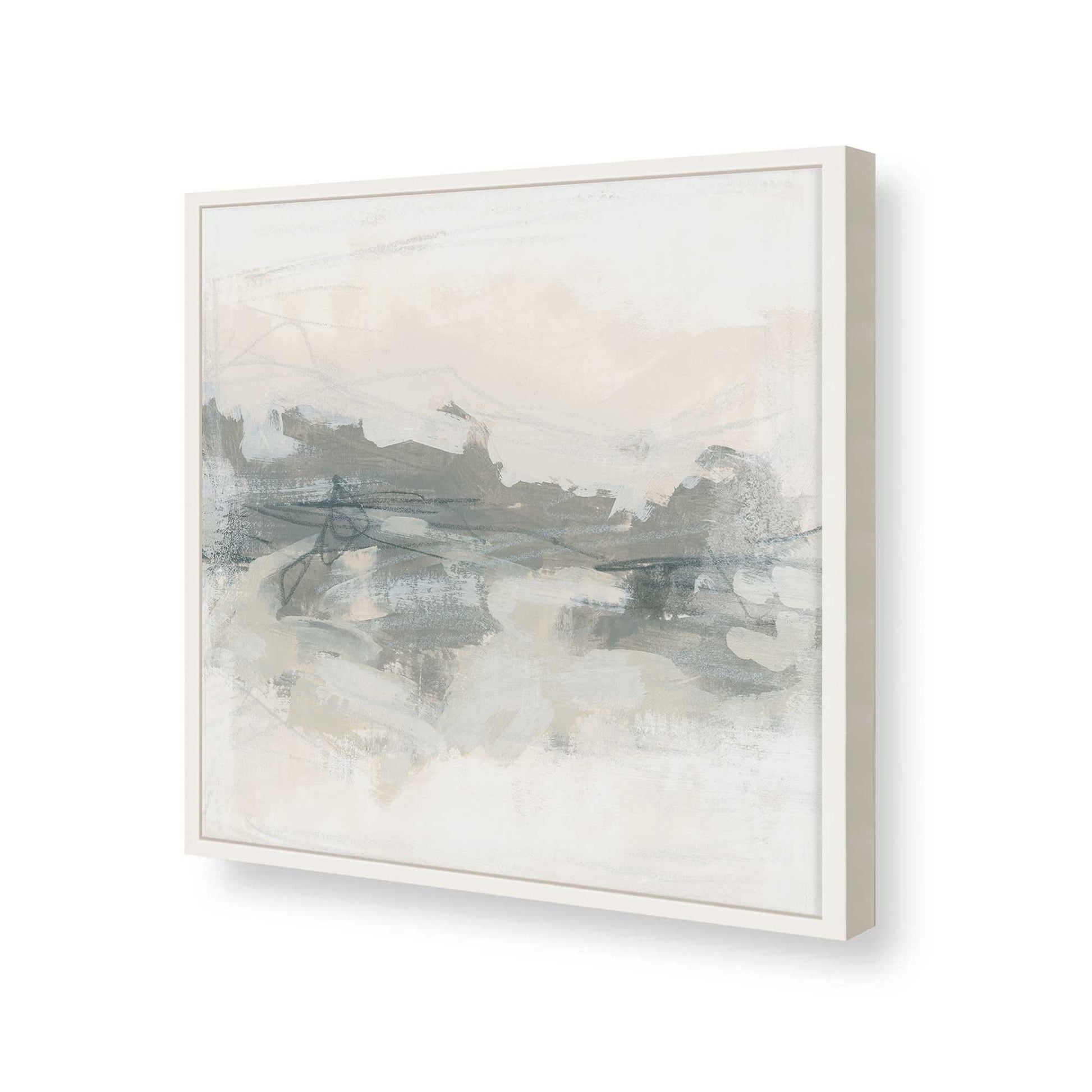 [Color:Opaque White], Picture of art in a Opaque White frame at an angle