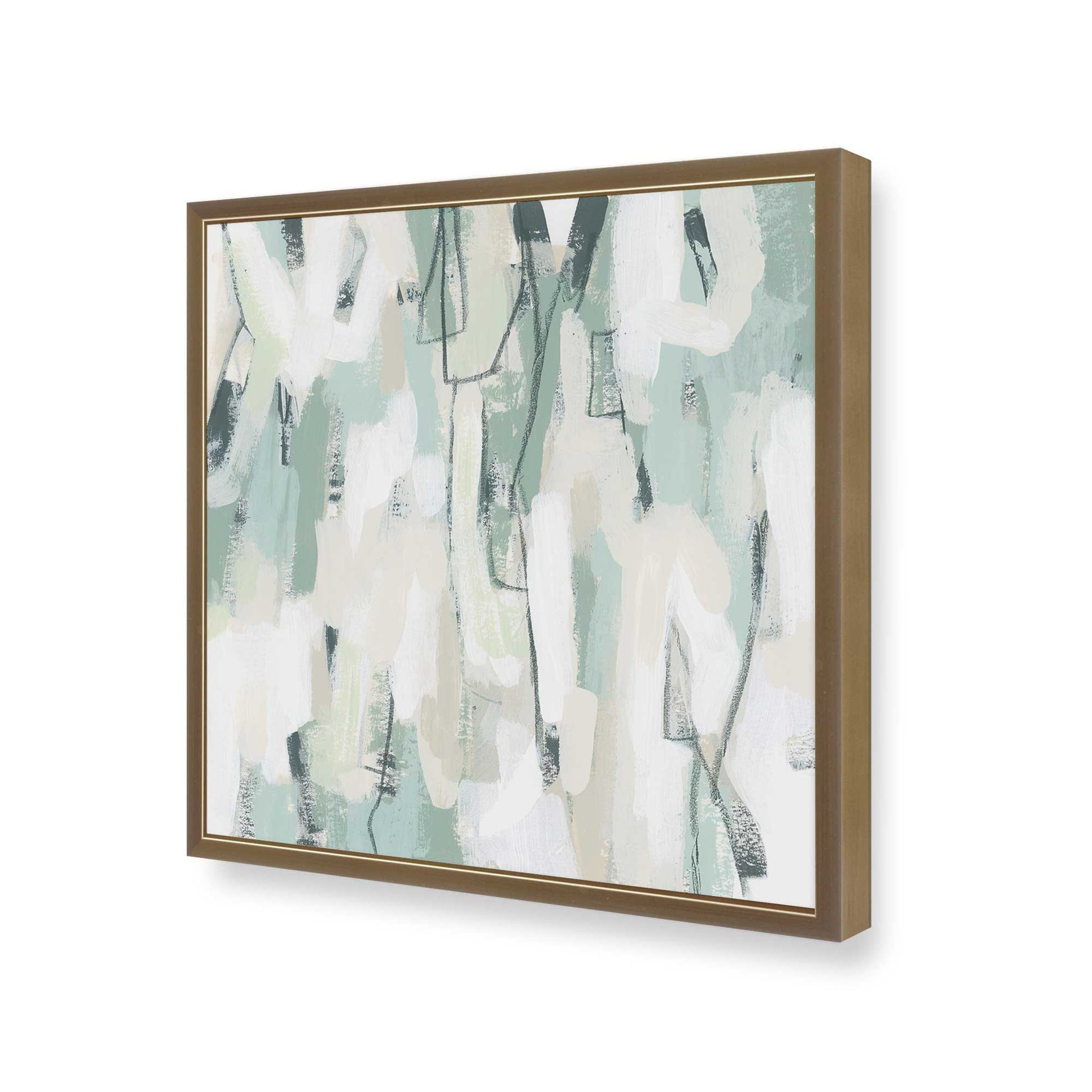 [Color:Brushed Gold], Picture of art in a Brushed Gold frame at an angle