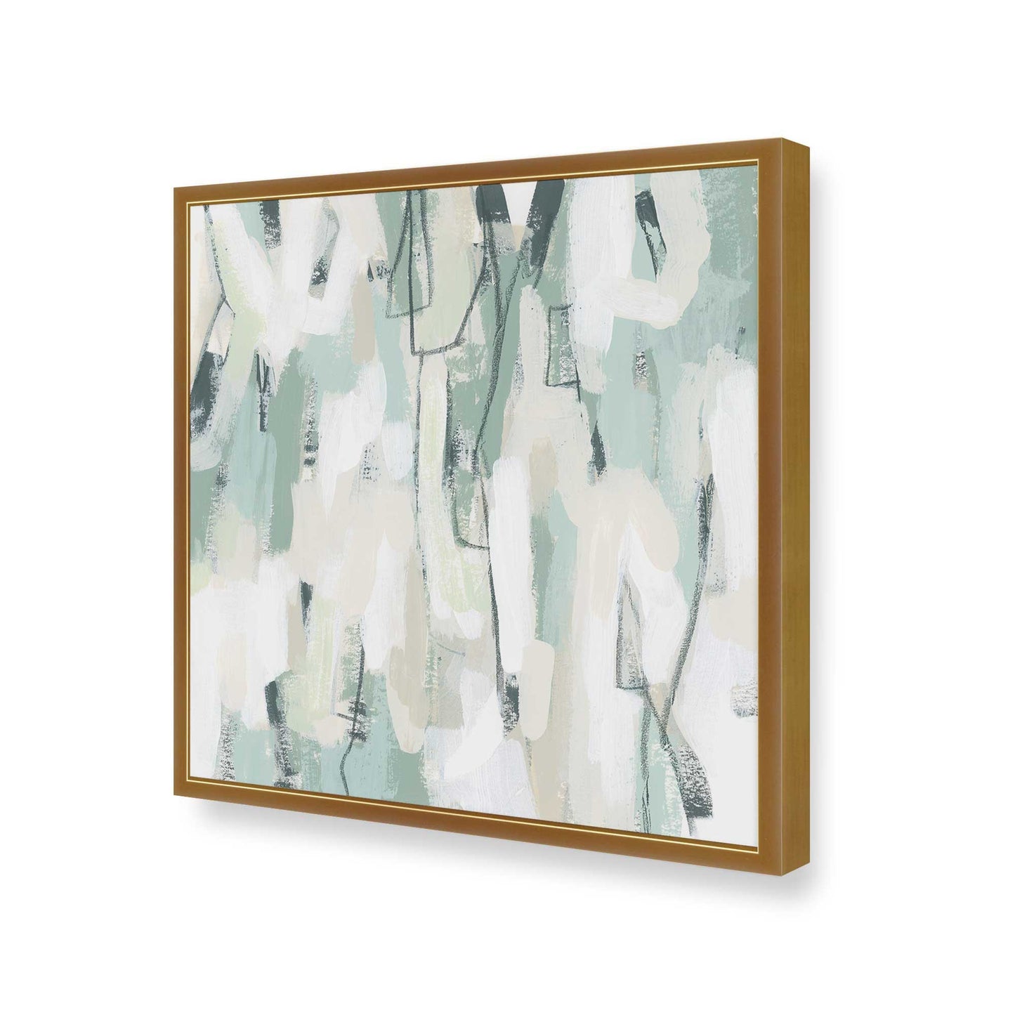 [Color:Polished Gold], Picture of art in a Polished Gold frame at an angle