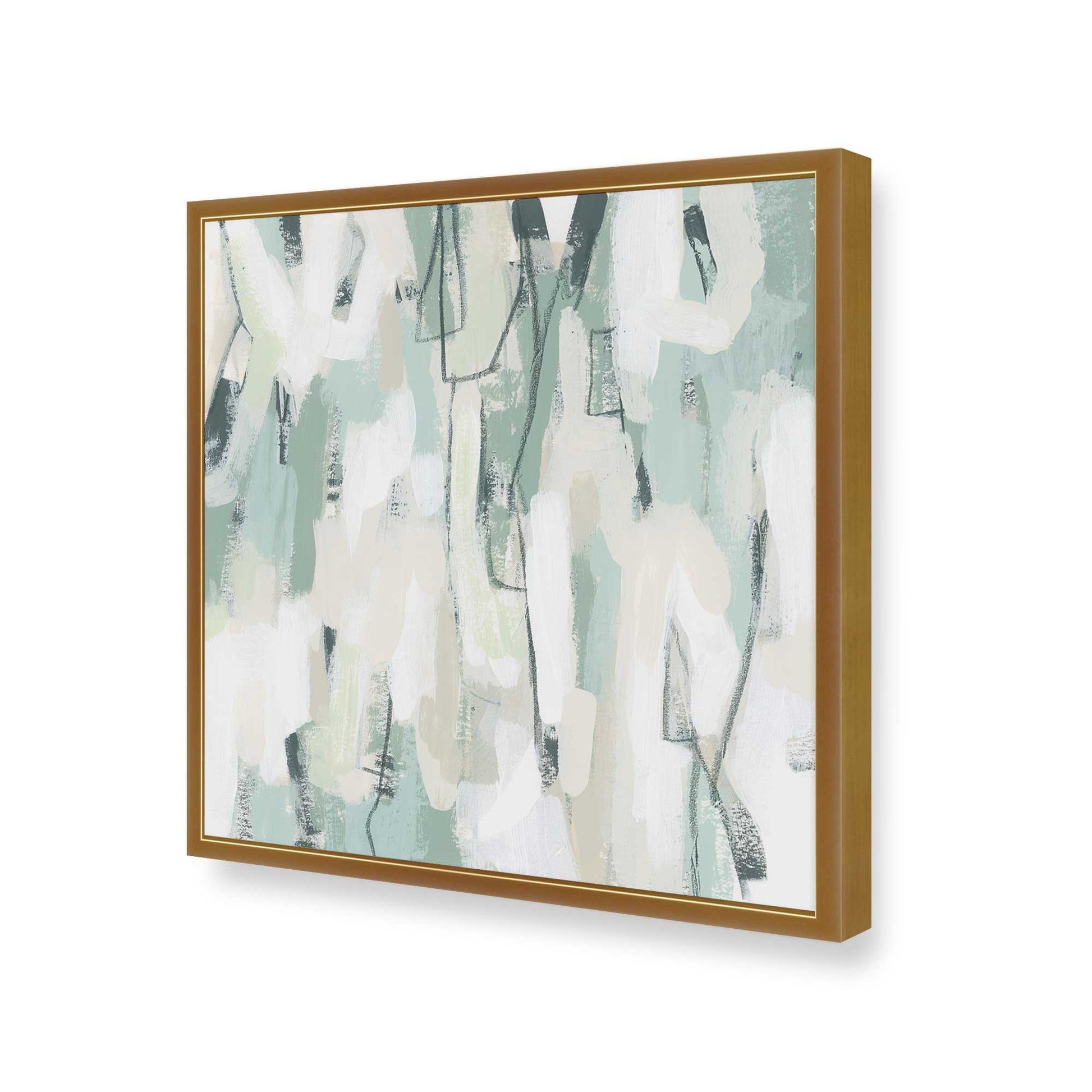 [Color:Polished Gold], Picture of art in a Polished Gold frame at an angle
