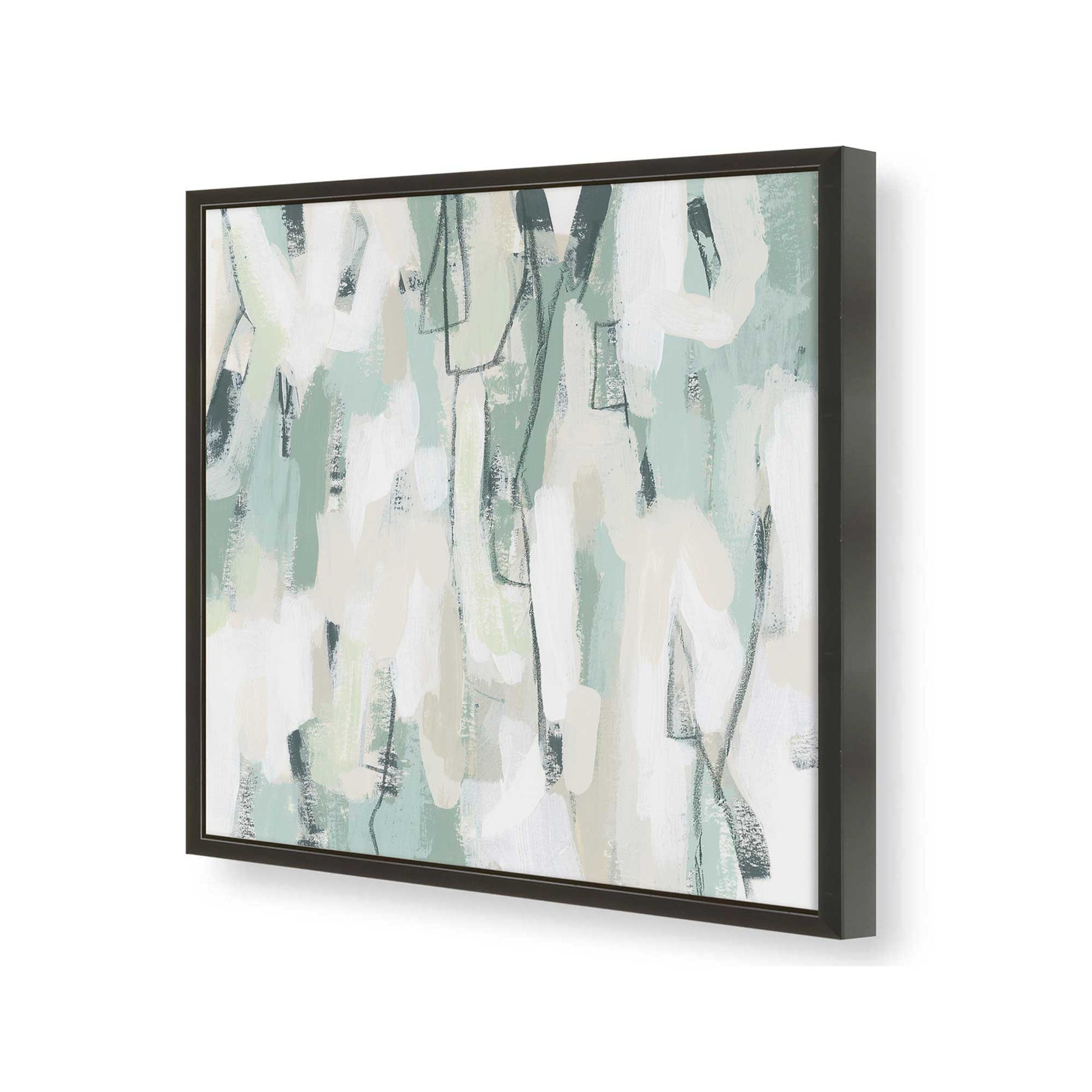 [Color:Satin Black], Picture of art in a Satin Black frame at an angle