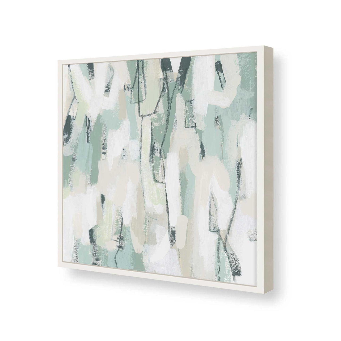 [Color:Opaque White], Picture of art in a Opaque White frame at an angle