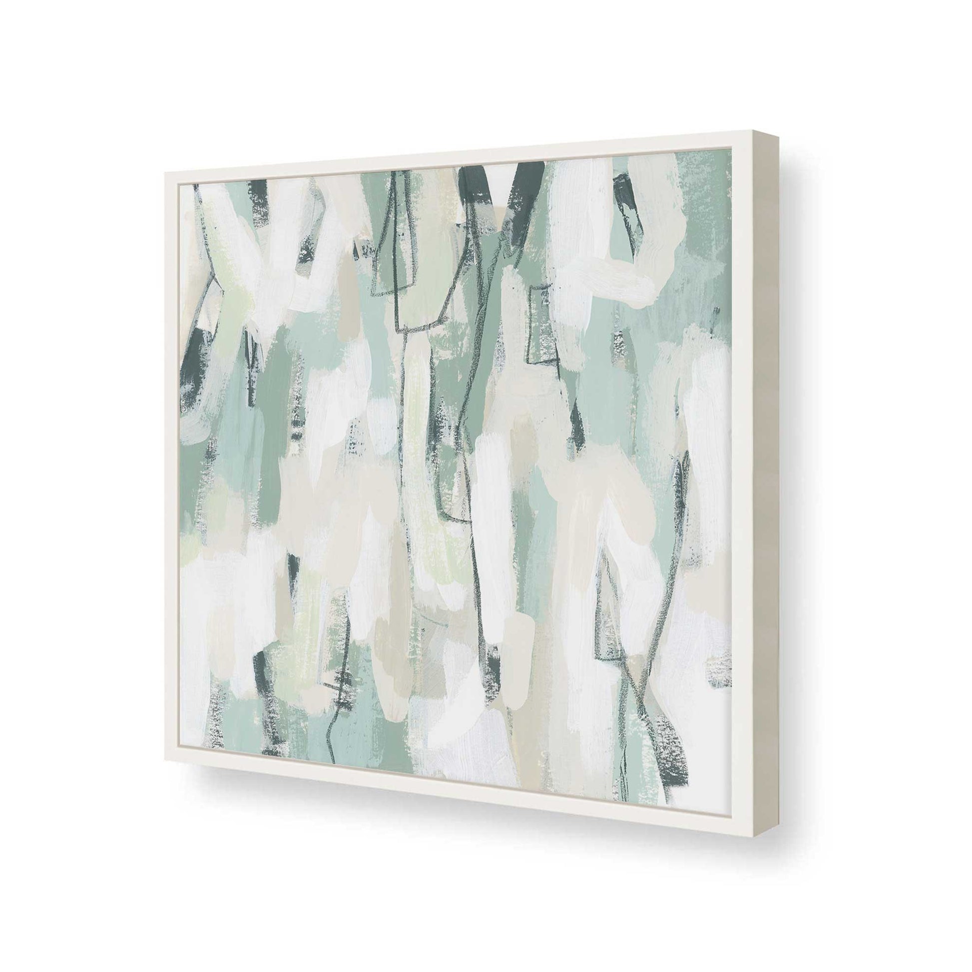 [Color:Opaque White], Picture of art in a Opaque White frame at an angle