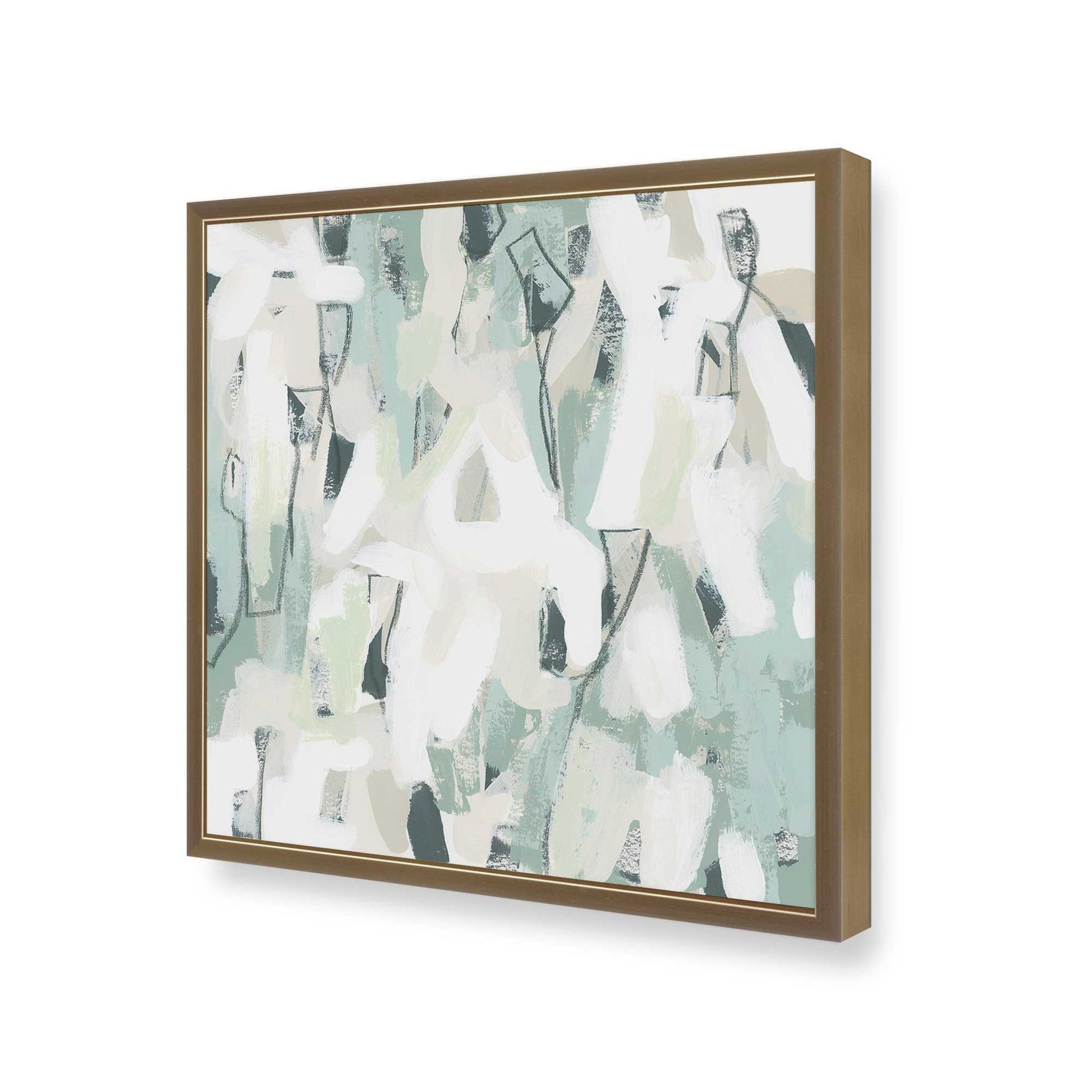 [Color:Brushed Gold], Picture of art in a Brushed Gold frame at an angle