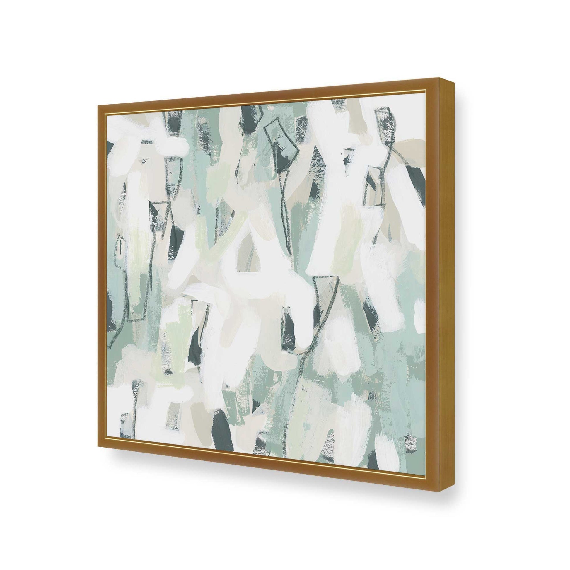 [Color:Polished Gold], Picture of art in a Polished Gold frame at an angle