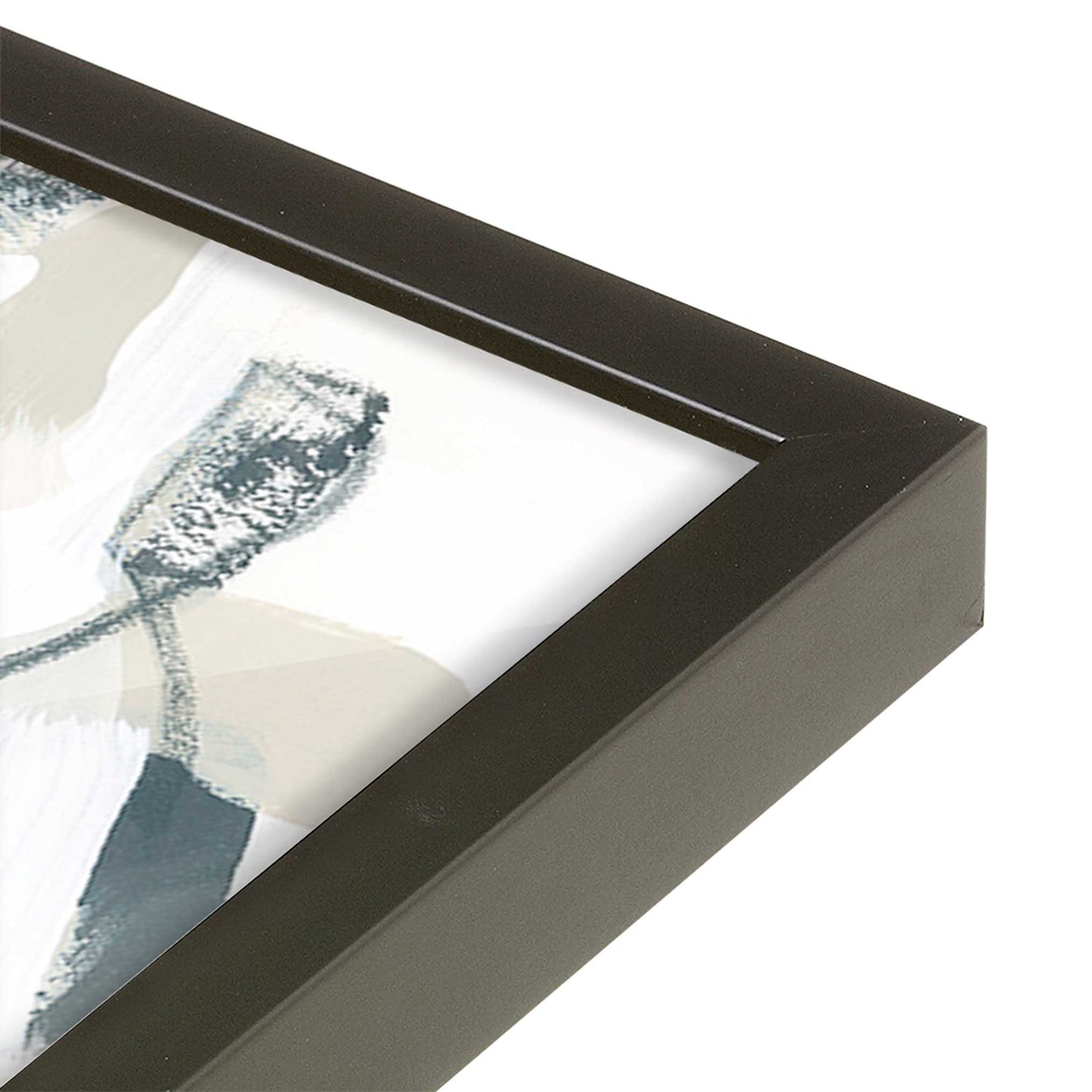 [Color:Satin Black], Picture of art in a Satin Black frame of the corner