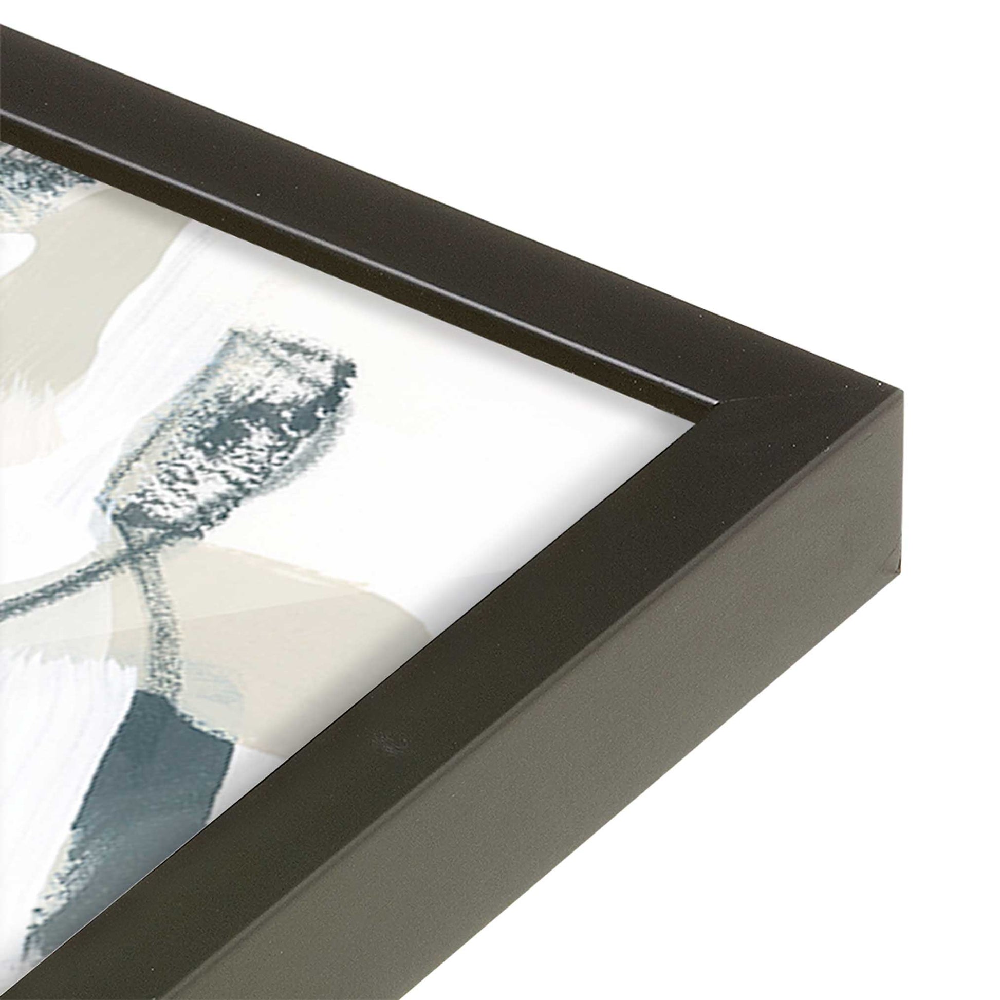 [Color:Satin Black], Picture of art in a Satin Black frame of the corner