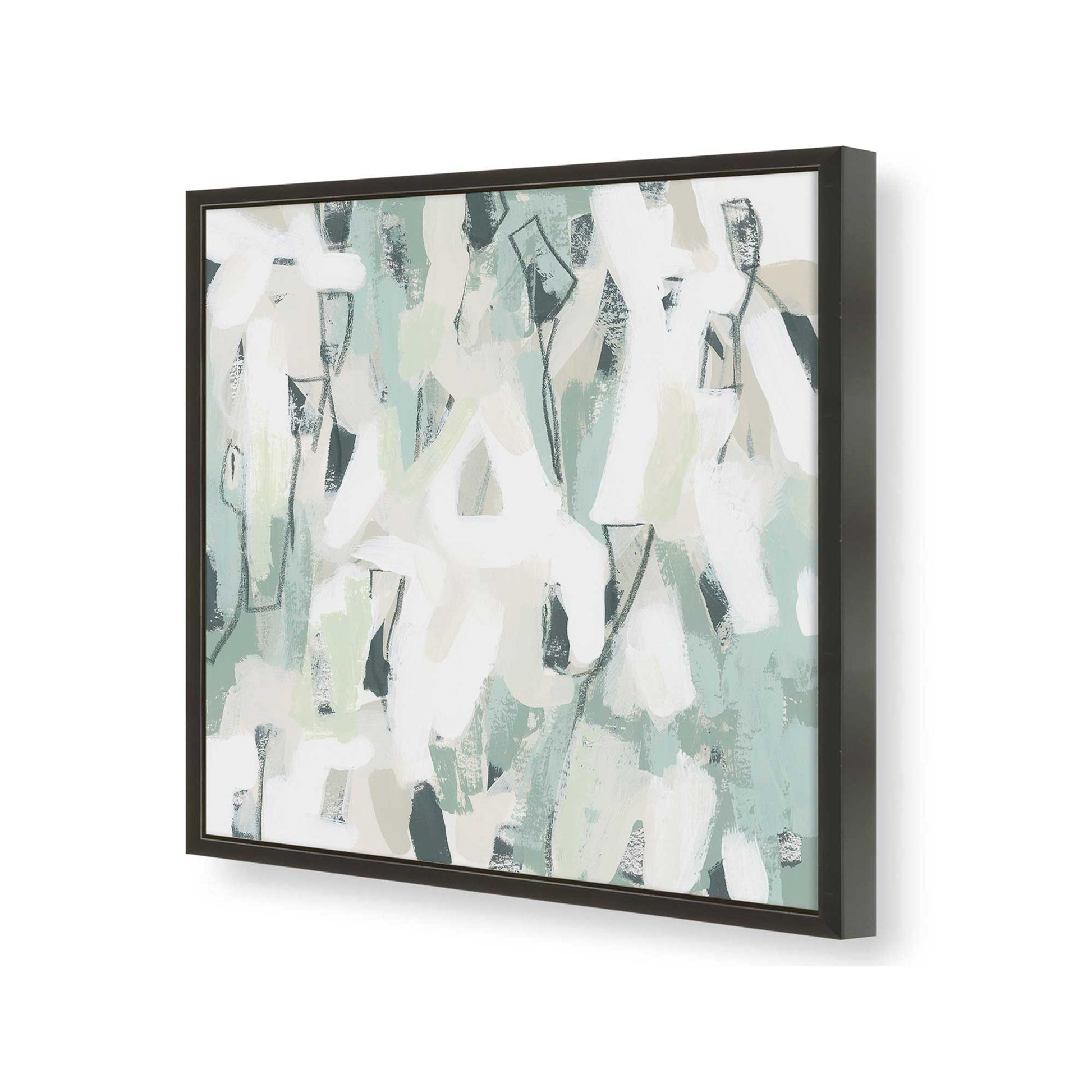 [Color:Satin Black], Picture of art in a Satin Black frame at an angle