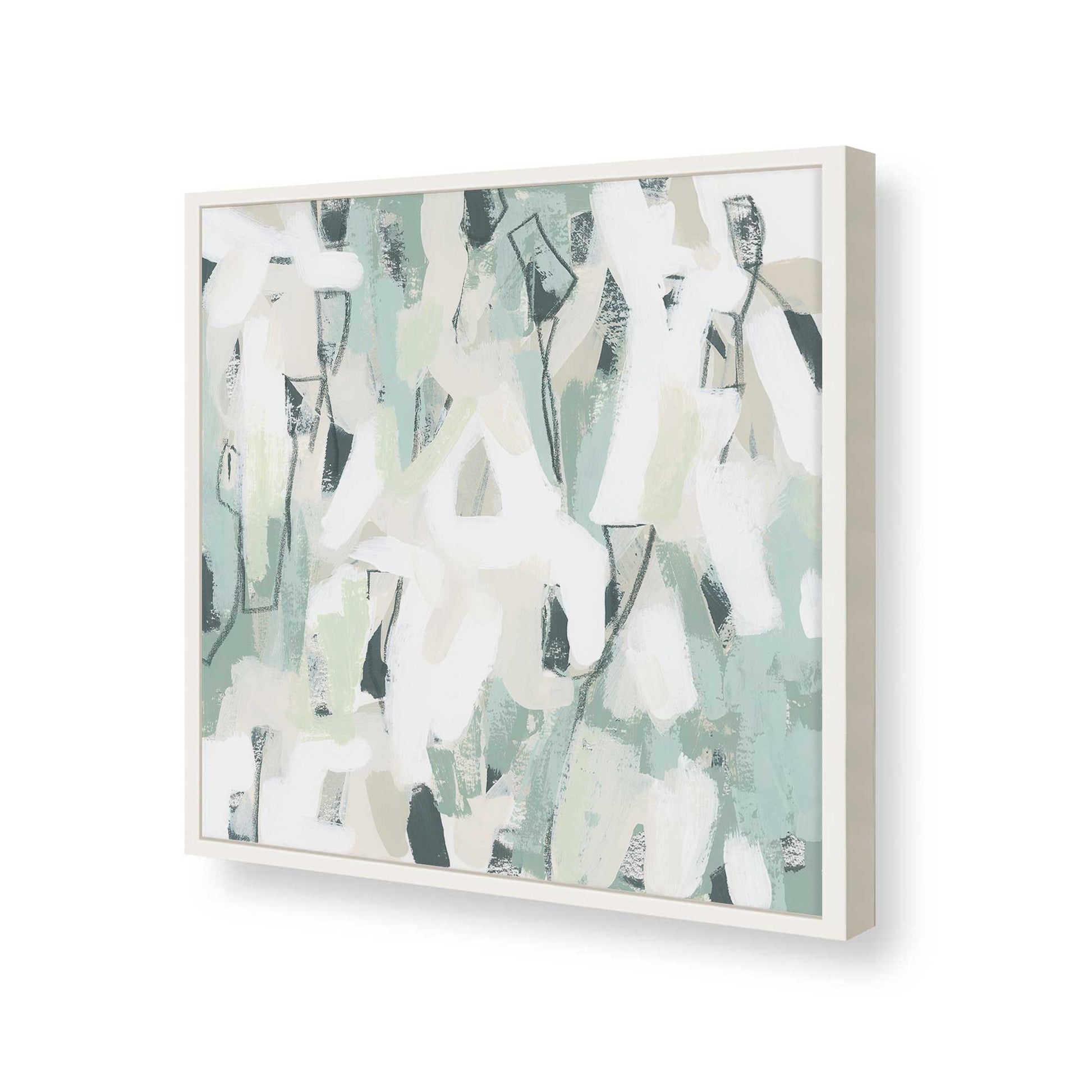 [Color:Opaque White], Picture of art in a Opaque White frame at an angle