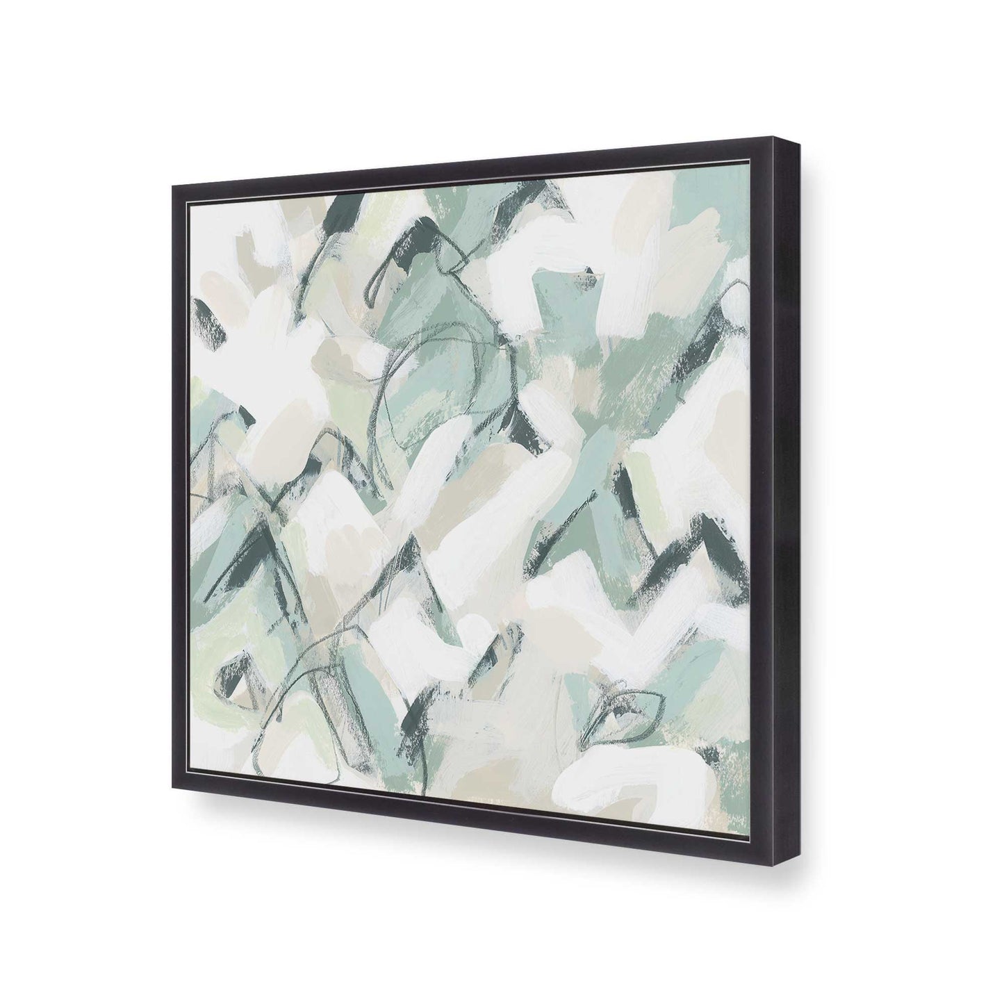 [Color:Weathered Zinc], Picture of art in a Weathered Zinc frame at an angle