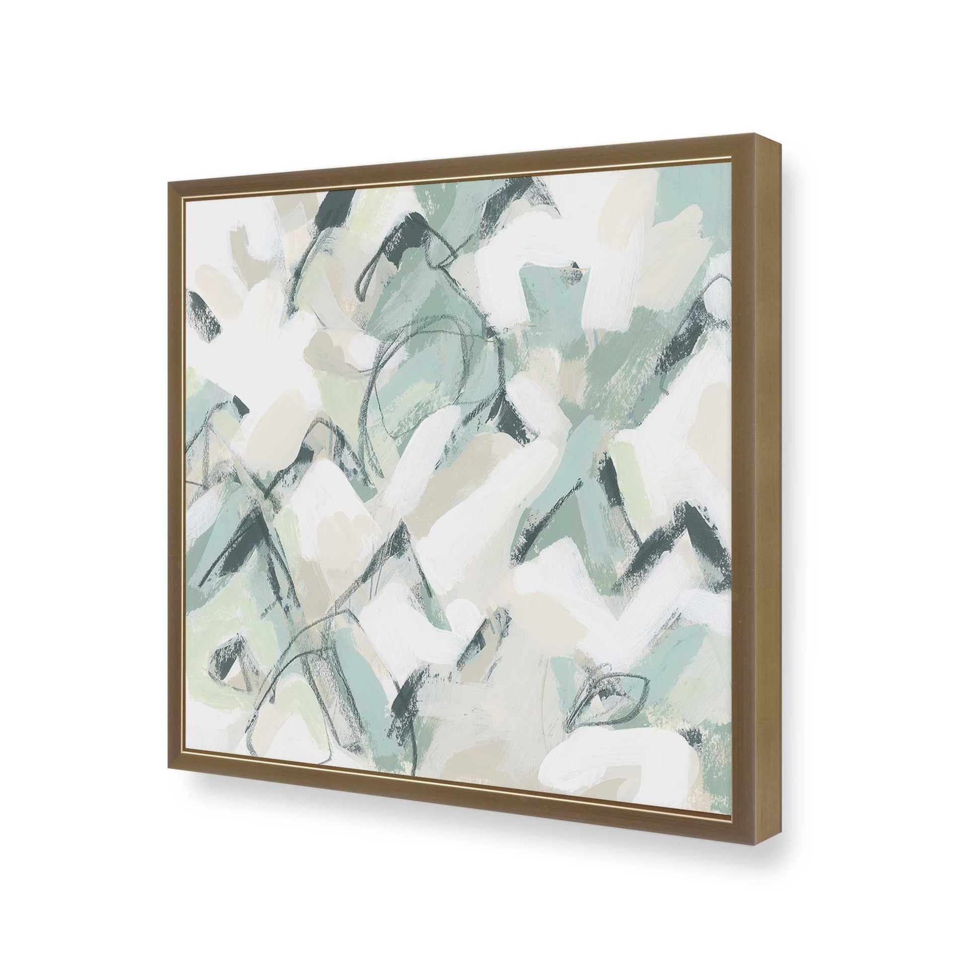 [Color:Brushed Gold], Picture of art in a Brushed Gold frame at an angle
