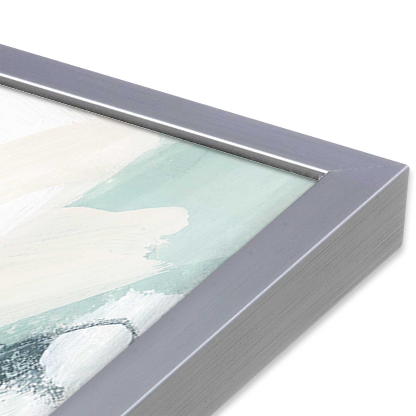 [Color:Polished Chrome], Picture of art in a Polished Chrome frame of the corner