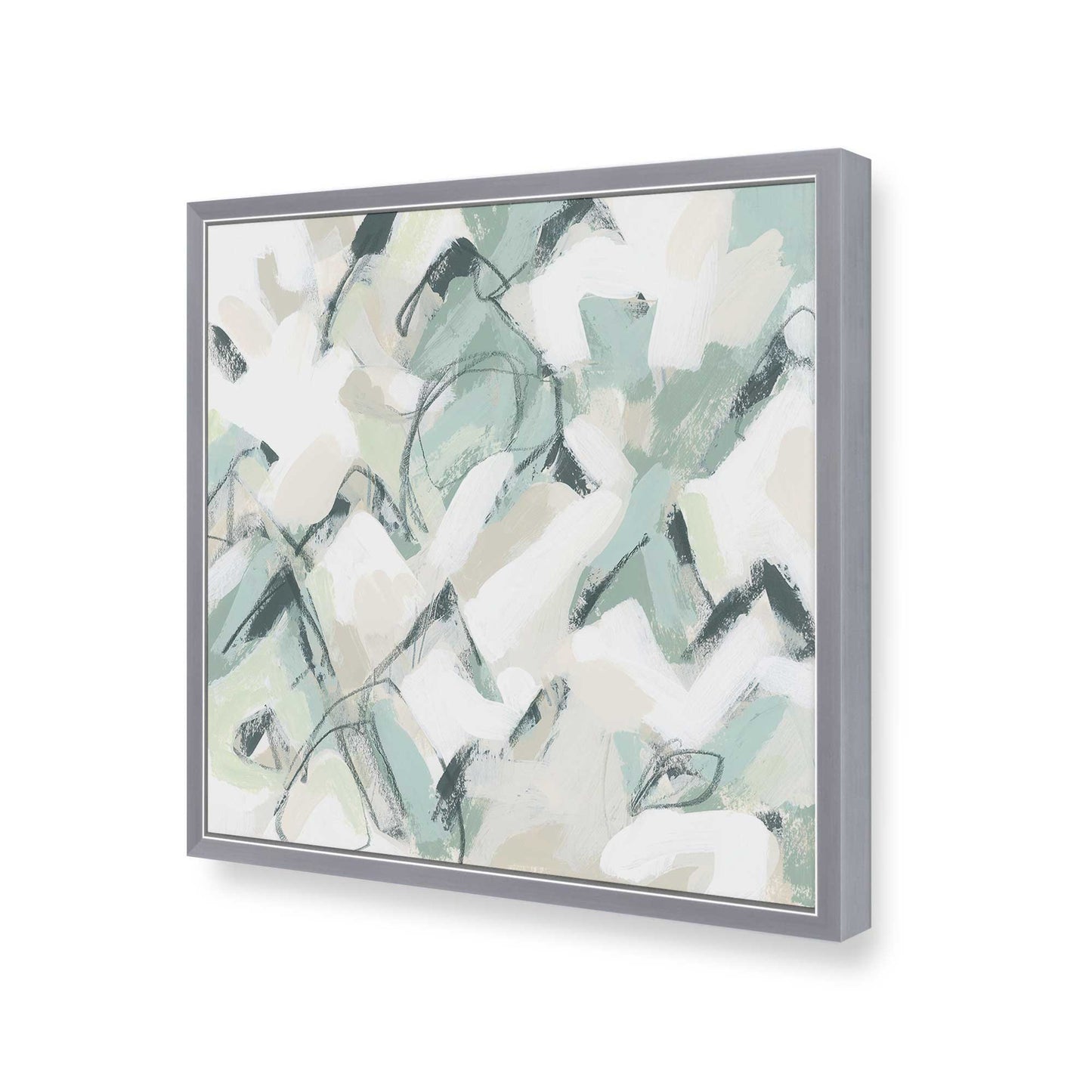 [Color:Polished Chrome], Picture of art in a Polished Chrome frame at an angle