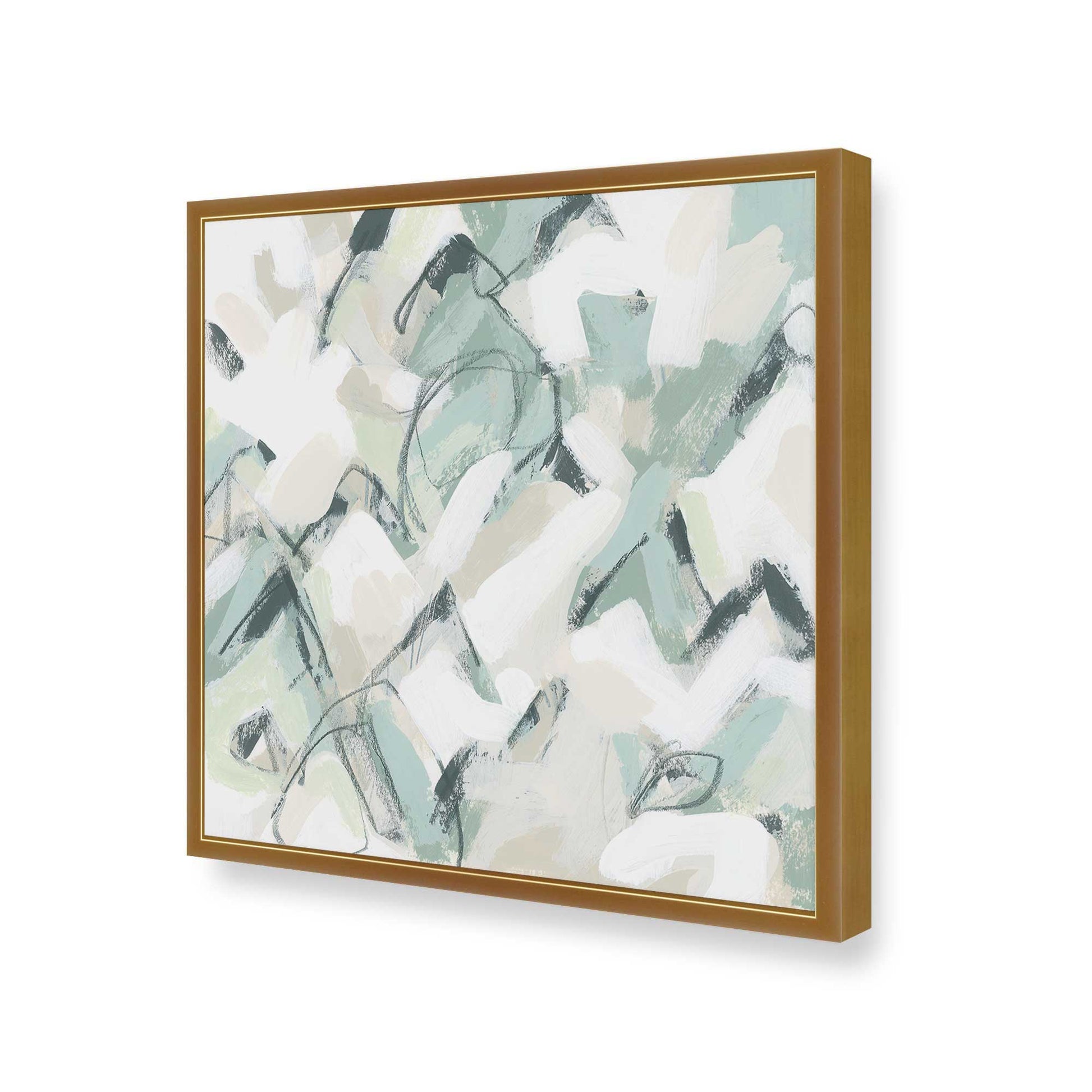 [Color:Polished Gold], Picture of art in a Polished Gold frame at an angle
