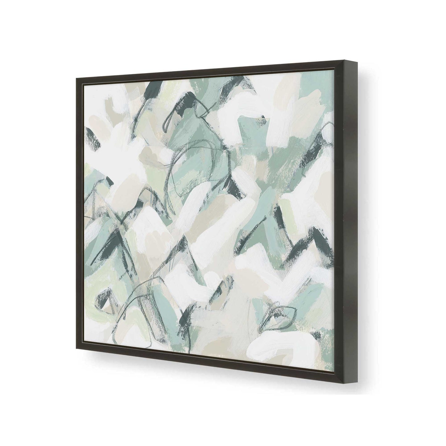 [Color:Satin Black], Picture of art in a Satin Black frame at an angle