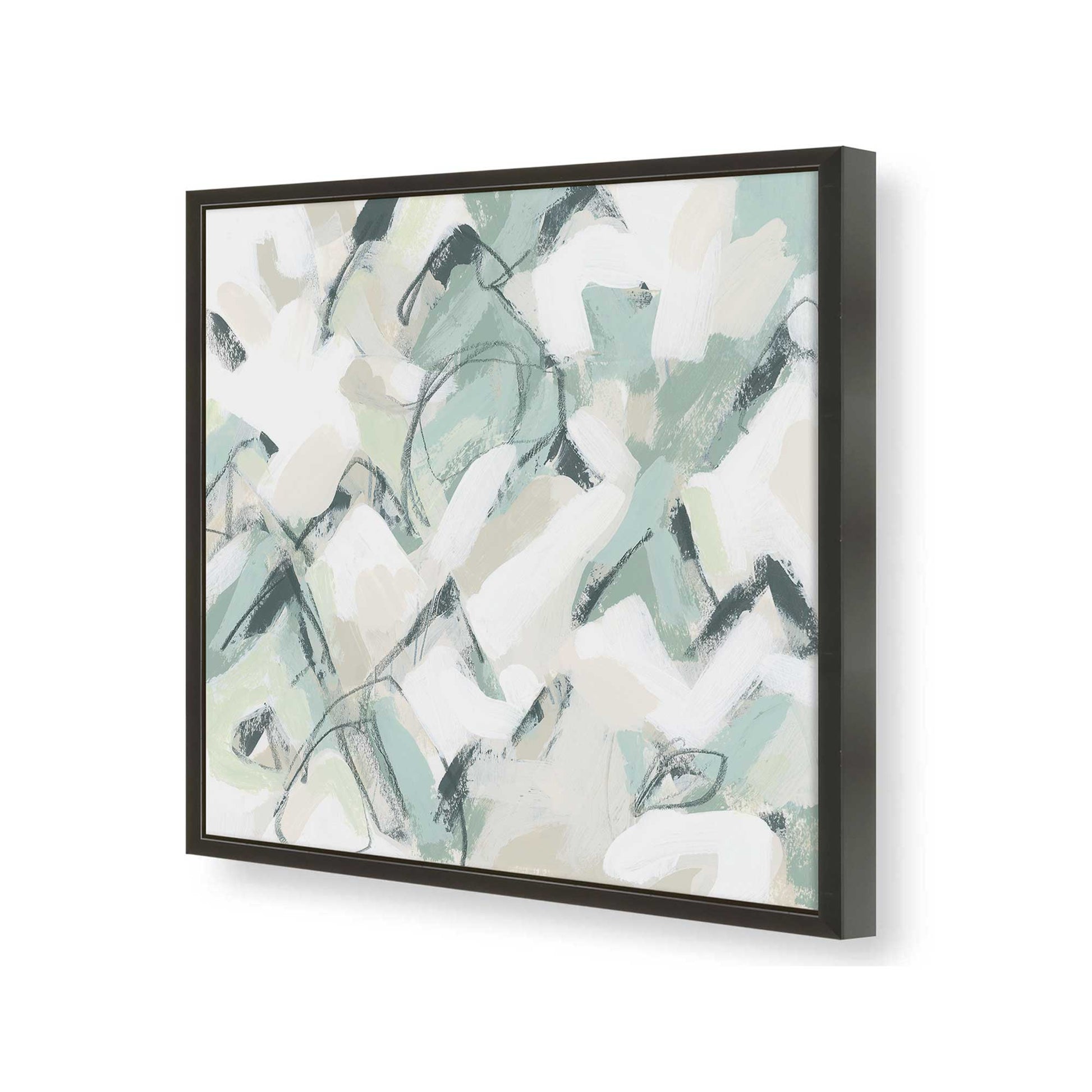 [Color:Satin Black], Picture of art in a Satin Black frame at an angle