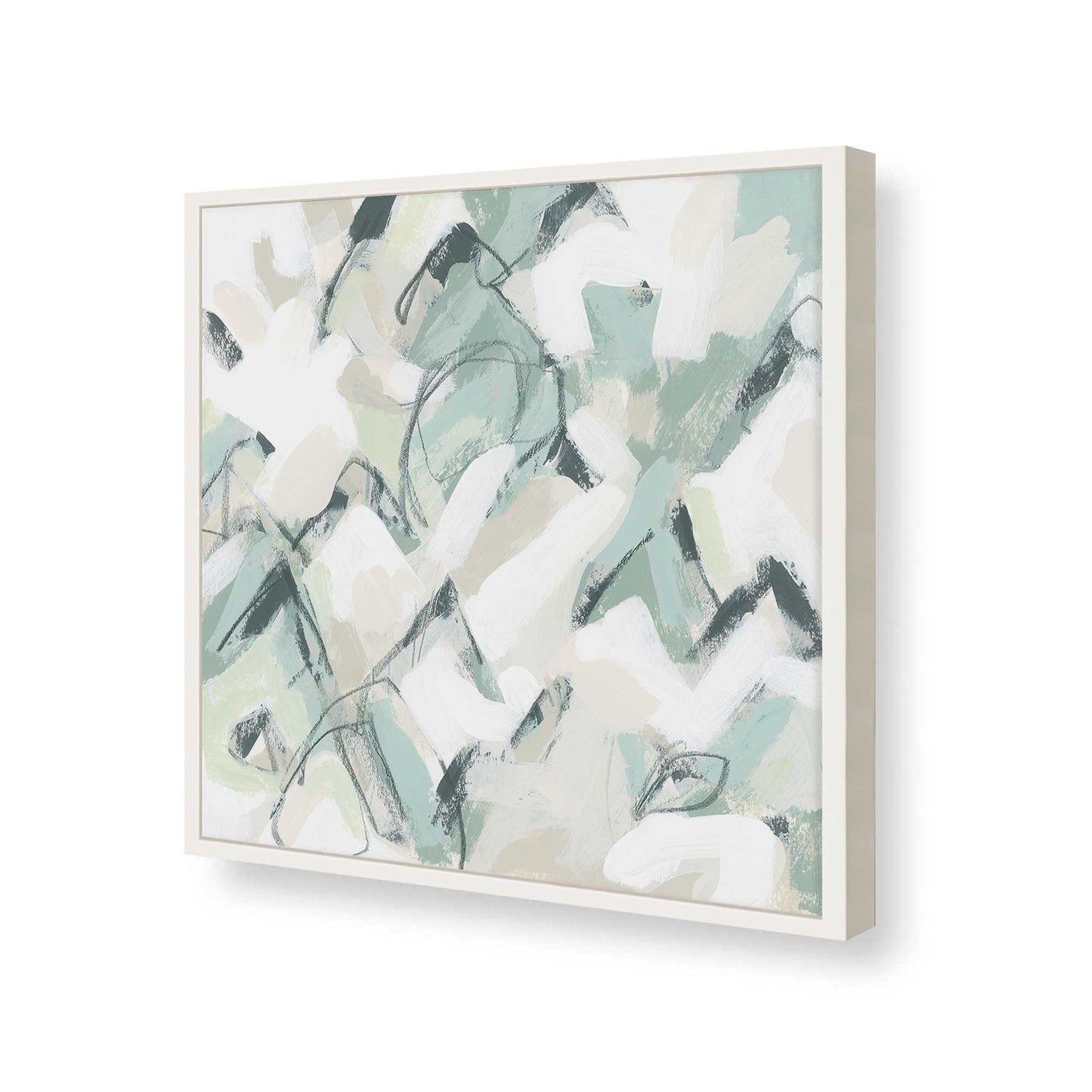 [Color:Opaque White], Picture of art in a Opaque White frame at an angle