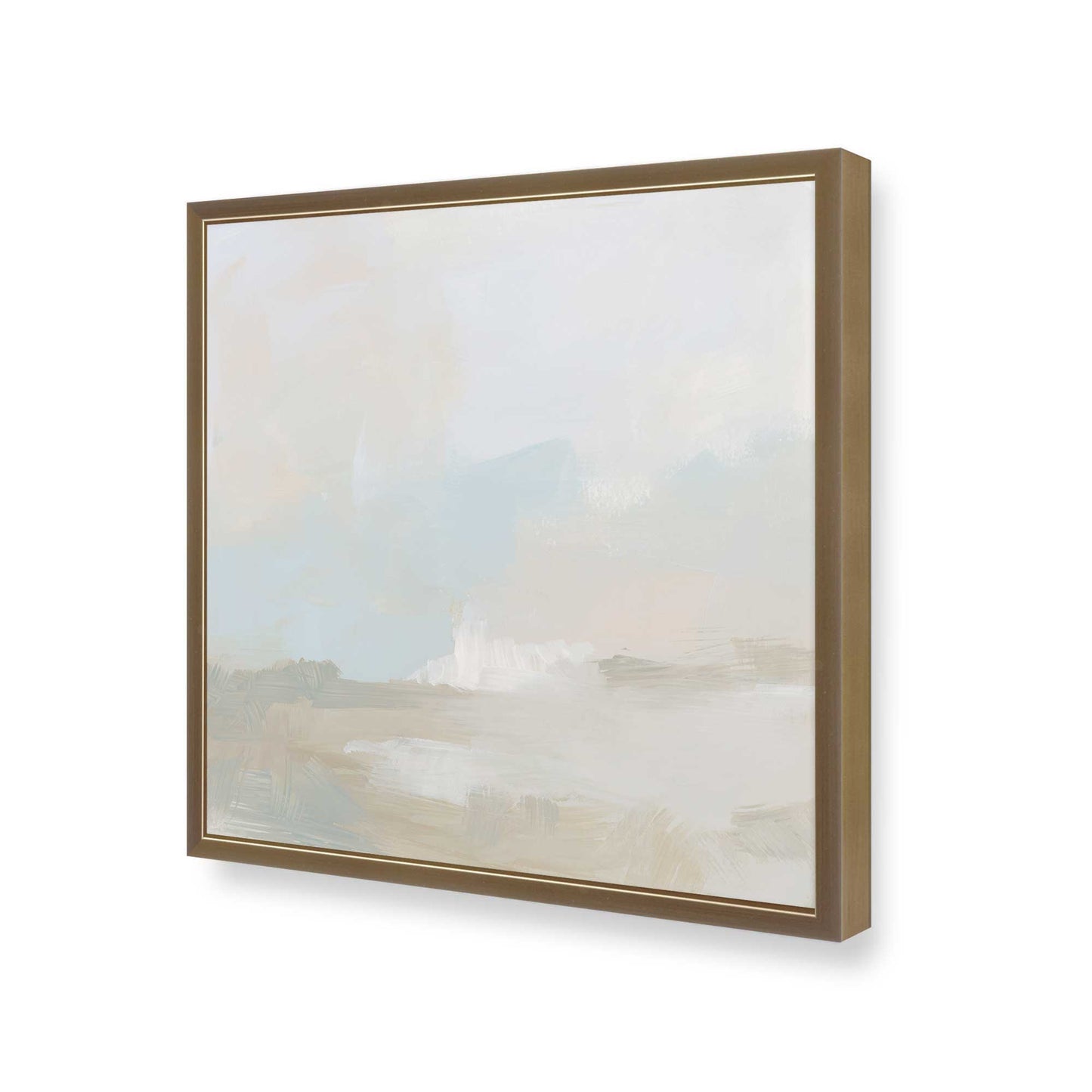 [Color:Brushed Gold], Picture of art in a Brushed Gold frame at an angle