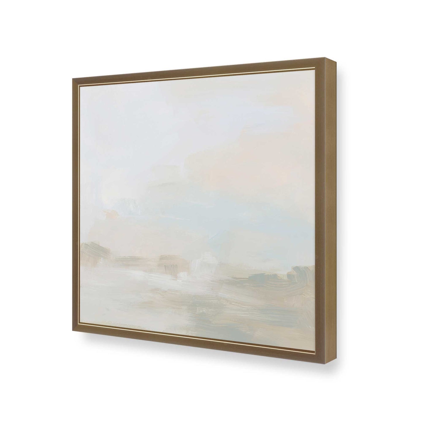 [Color:Brushed Gold], Picture of art in a Brushed Gold frame at an angle