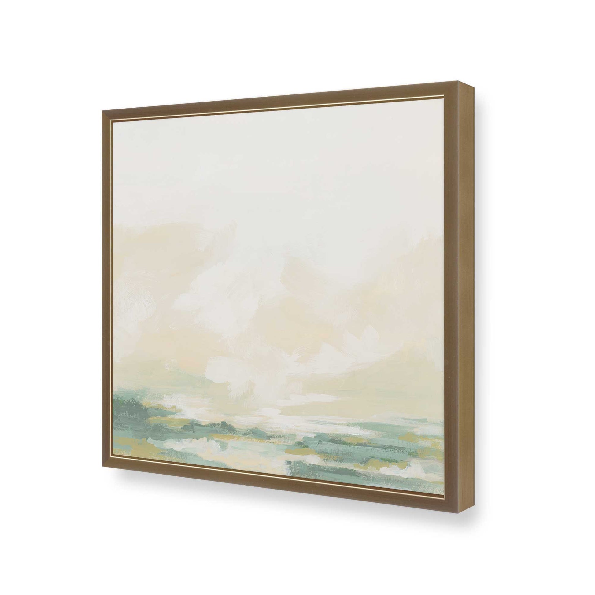 [Color:Brushed Gold], Picture of art in a Brushed Gold frame at an angle