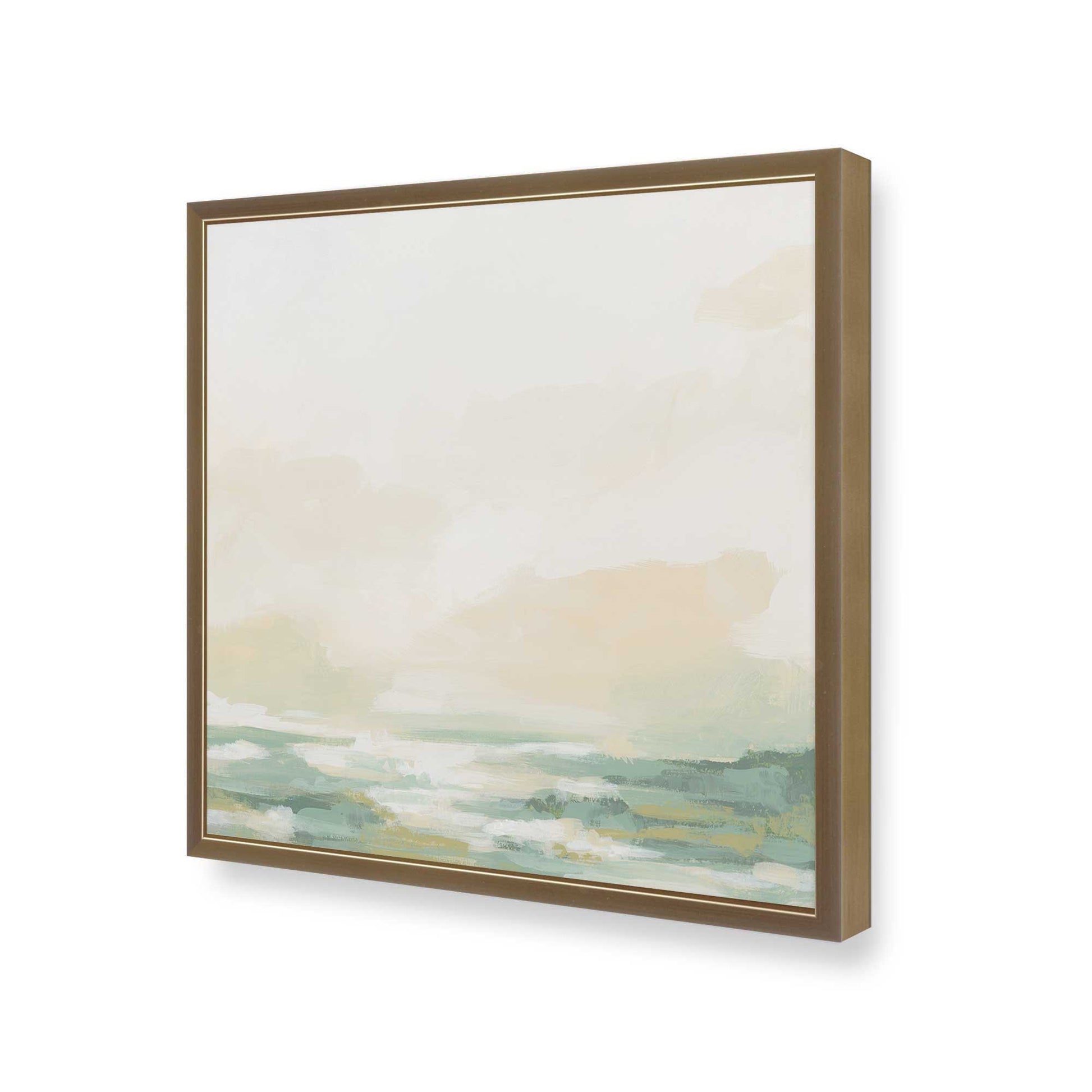 [Color:Brushed Gold], Picture of art in a Brushed Gold frame at an angle