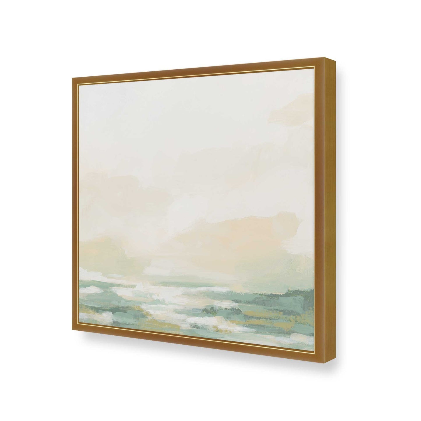 [Color:Polished Gold], Picture of art in a Polished Gold frame at an angle