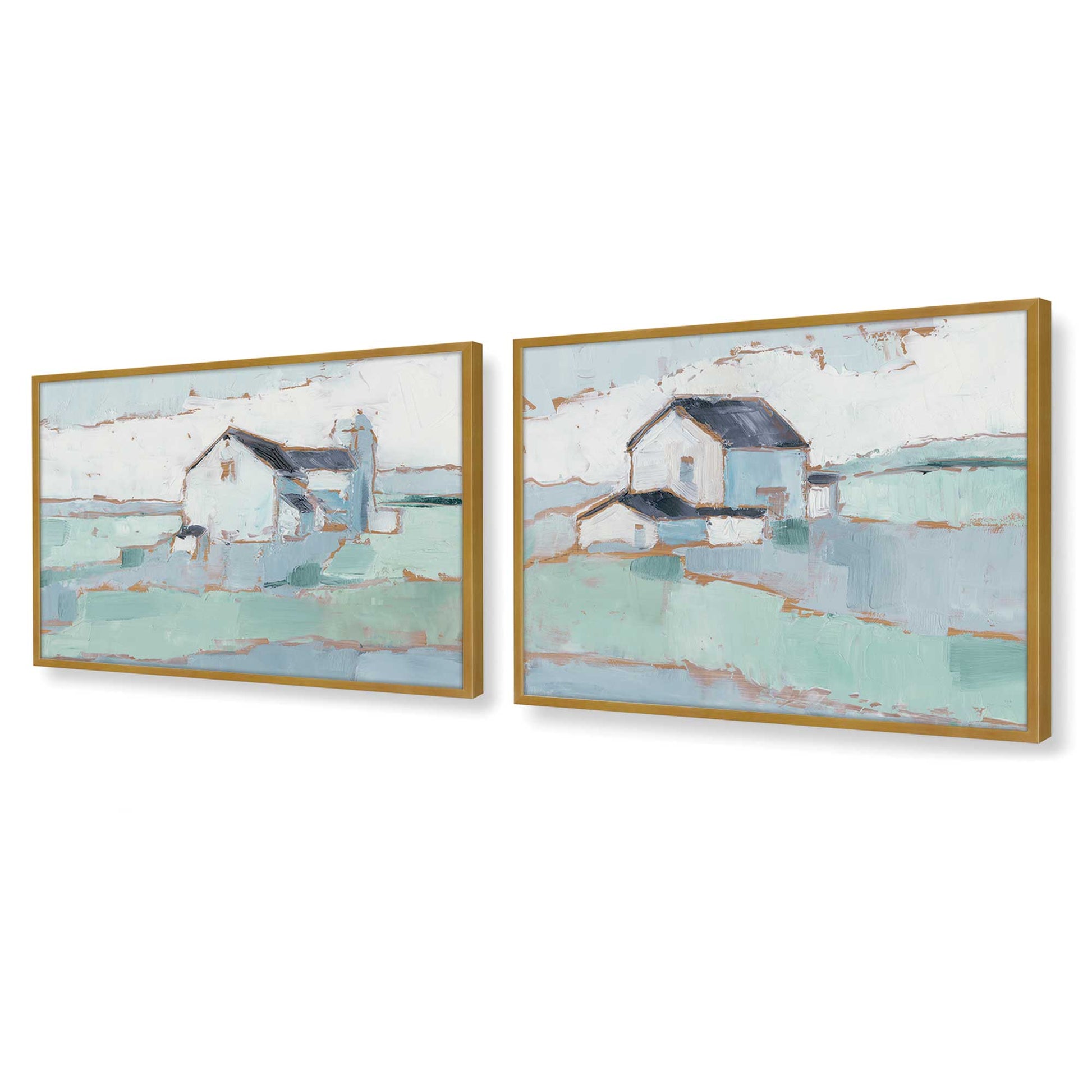 [Color:Polished Gold], Picture of art in a Polished Gold frame at an angle