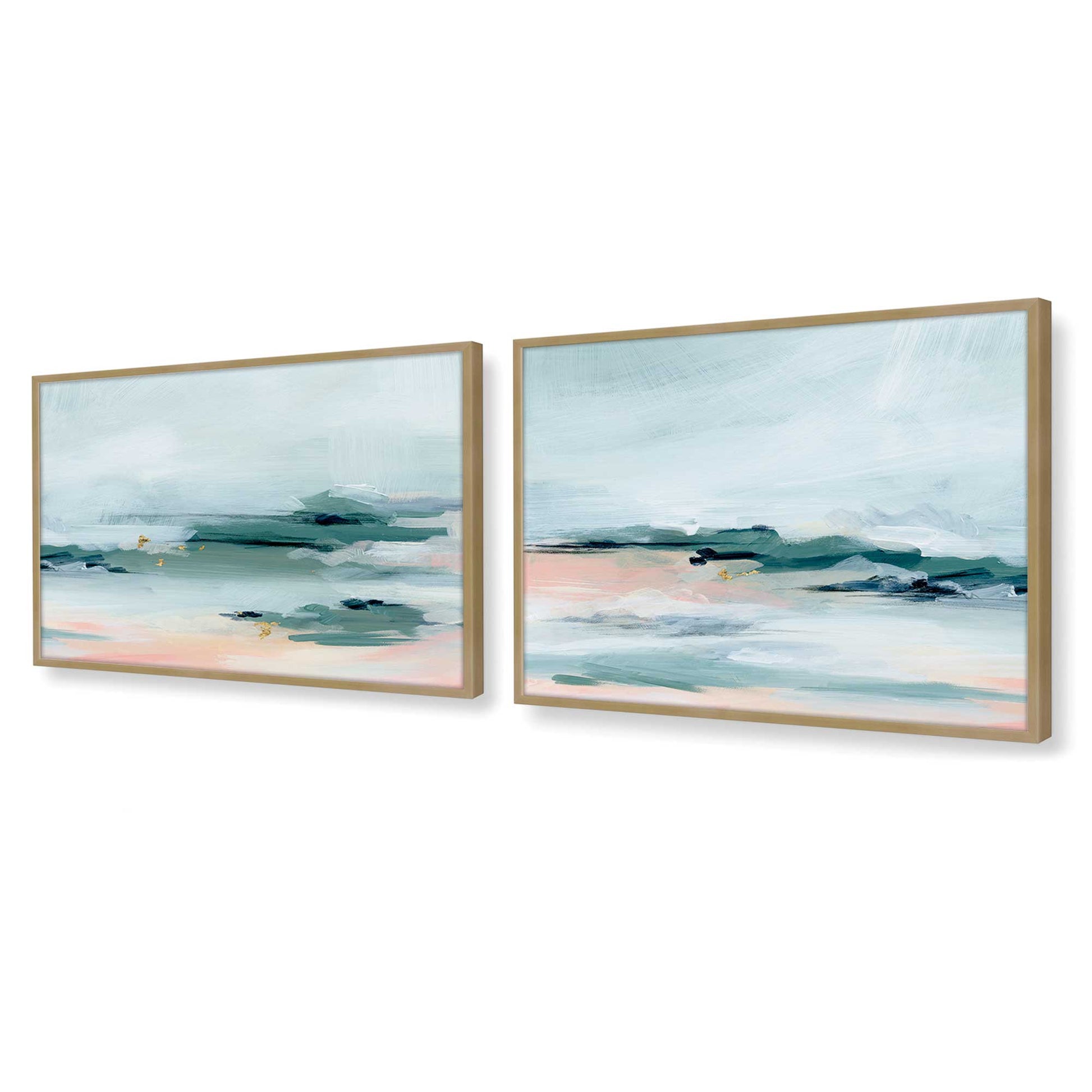 [Color:Brushed Gold], Picture of art in a Brushed Gold frame at an angle
