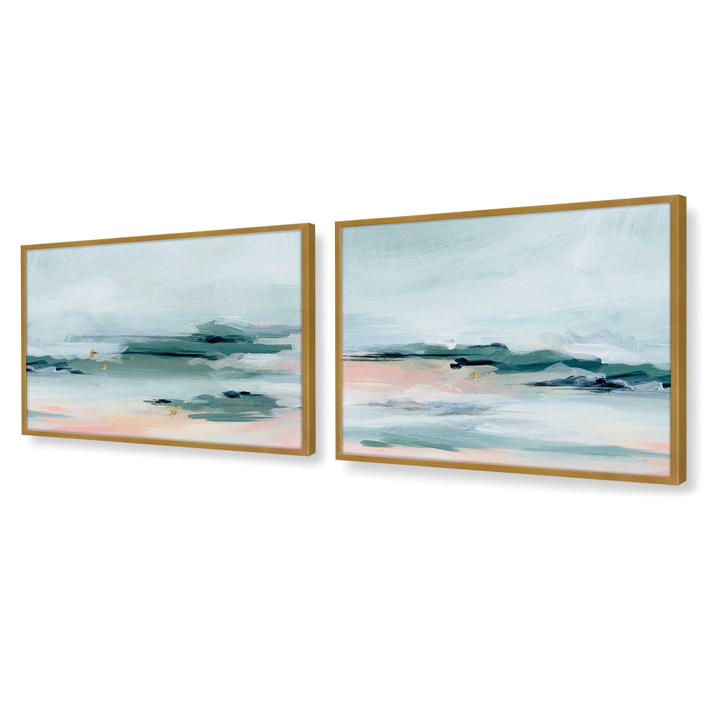 [Color:Polished Gold], Picture of art in a Polished Gold frame at an angle