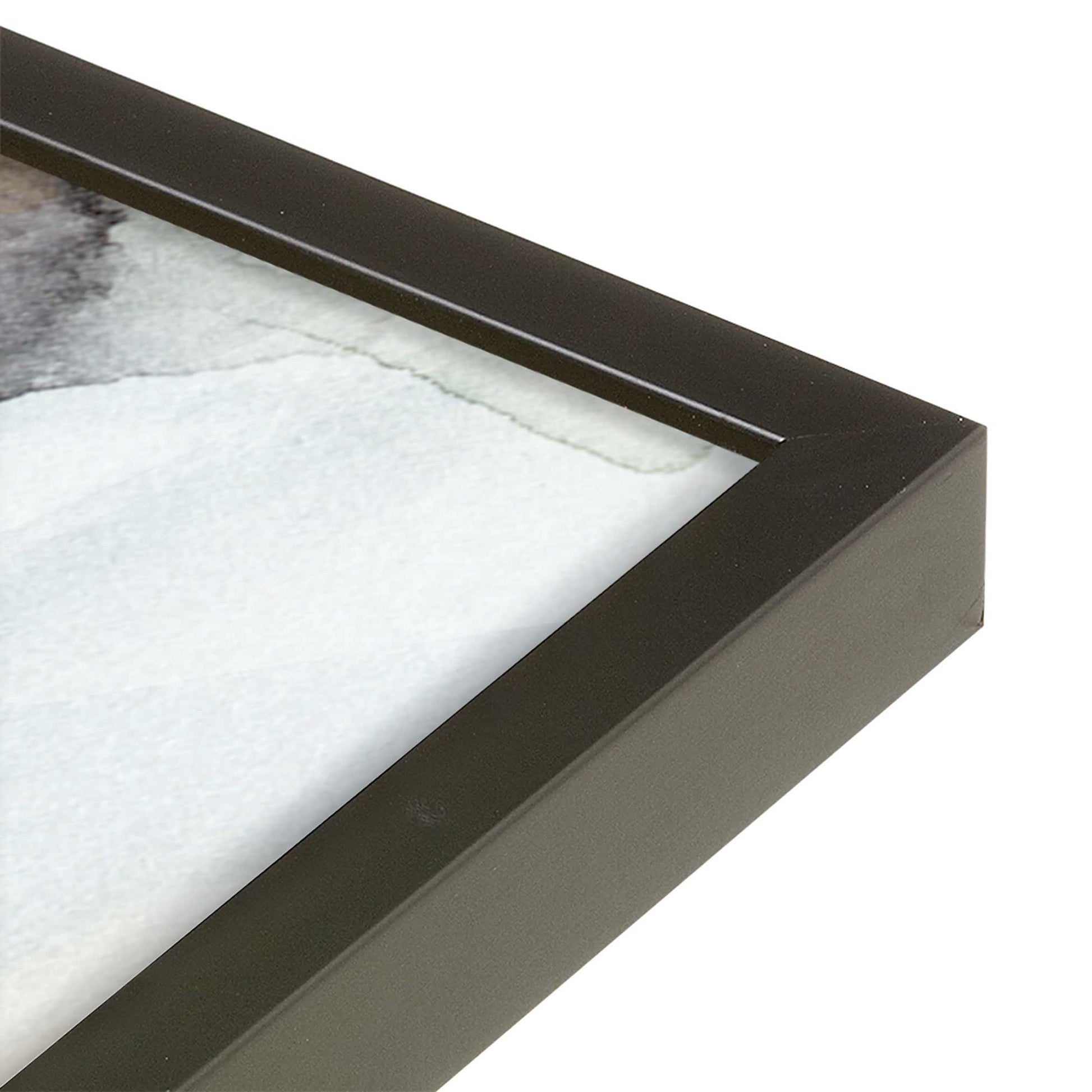 [Color:Satin Black], Picture of art in a Satin Black frame of the corner