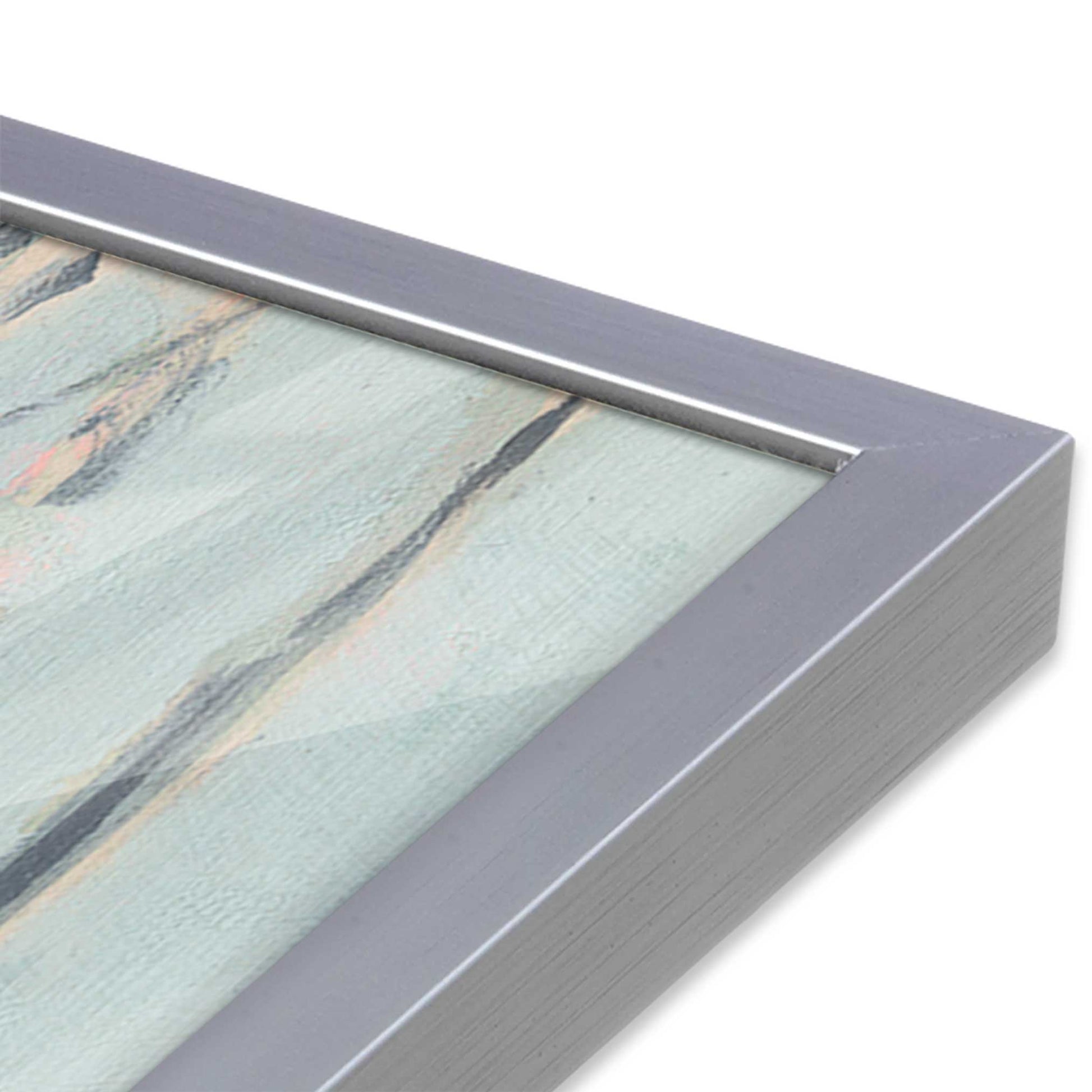 [Color:Polished Chrome], Picture of art in a Polished Chrome frame of the corner