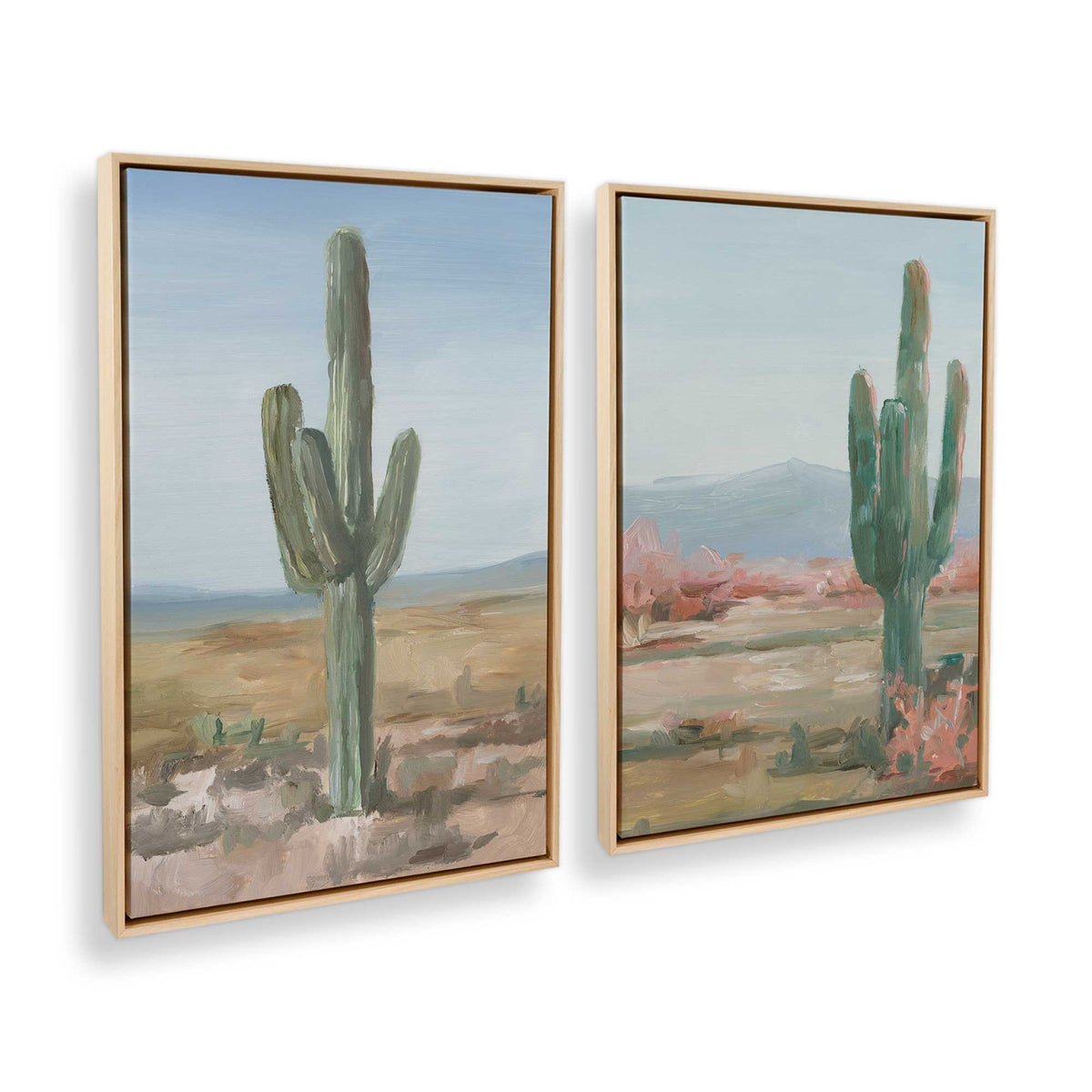 [Color:American Maple], Picture of art in a American Maple frame at an angle