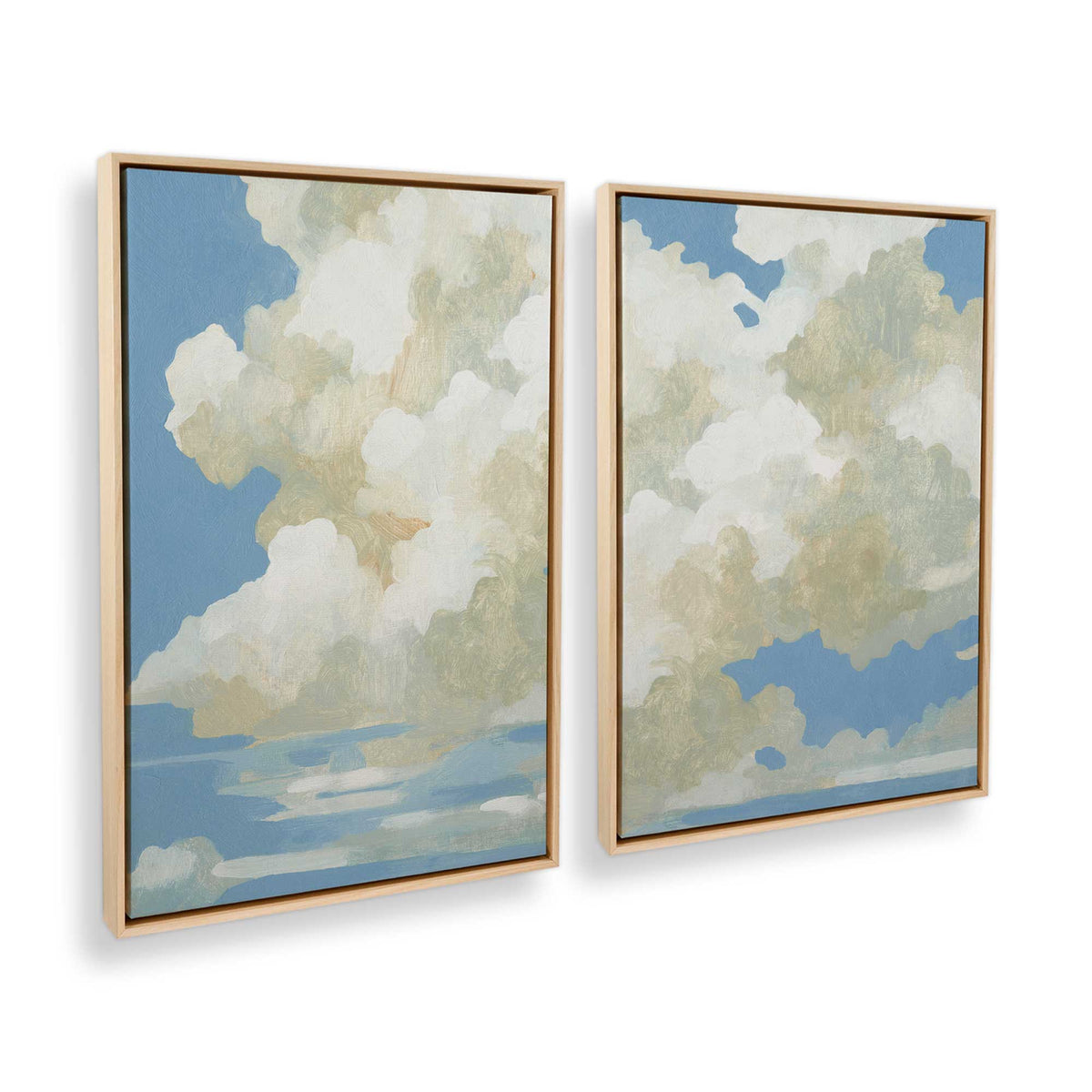 [Color:American Maple], Picture of art in a American Maple frame at an angle