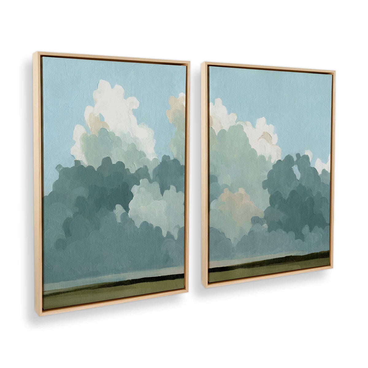 [Color:American Maple], Picture of art in a American Maple frame at an angle